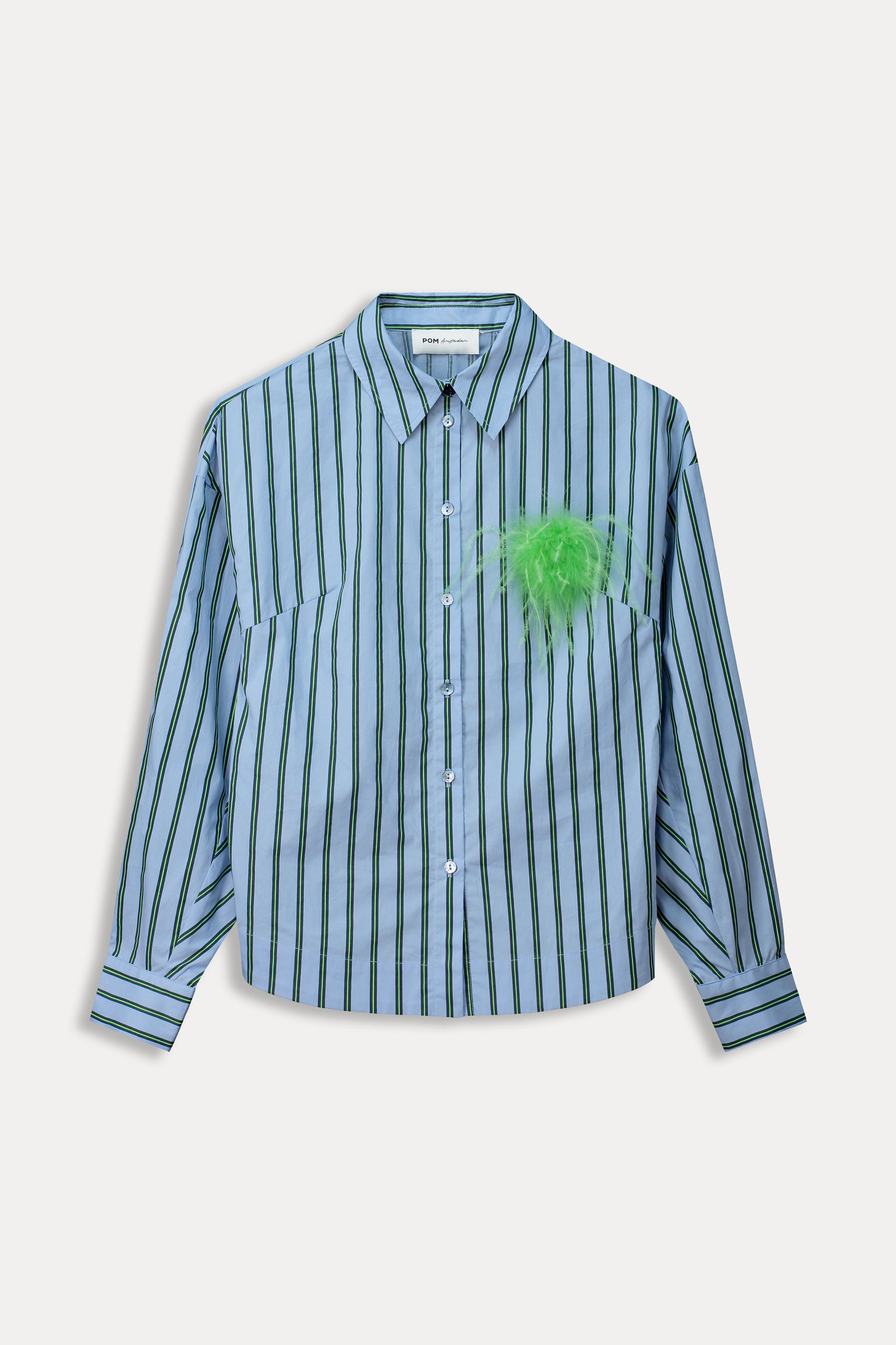 Blouse - Striped Poplin Cloudy Blue