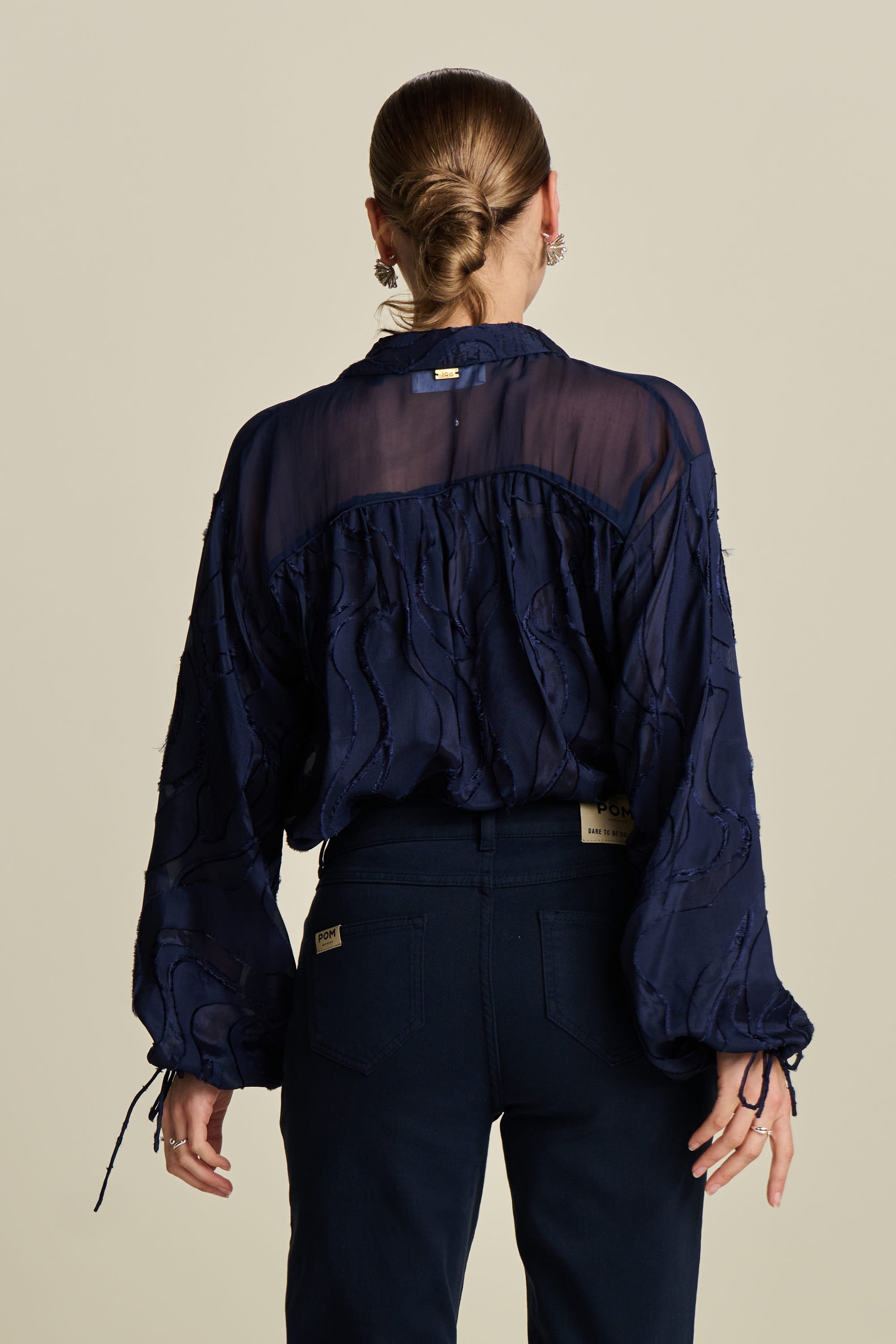 Blue Blouse - Jacquard Midnight
