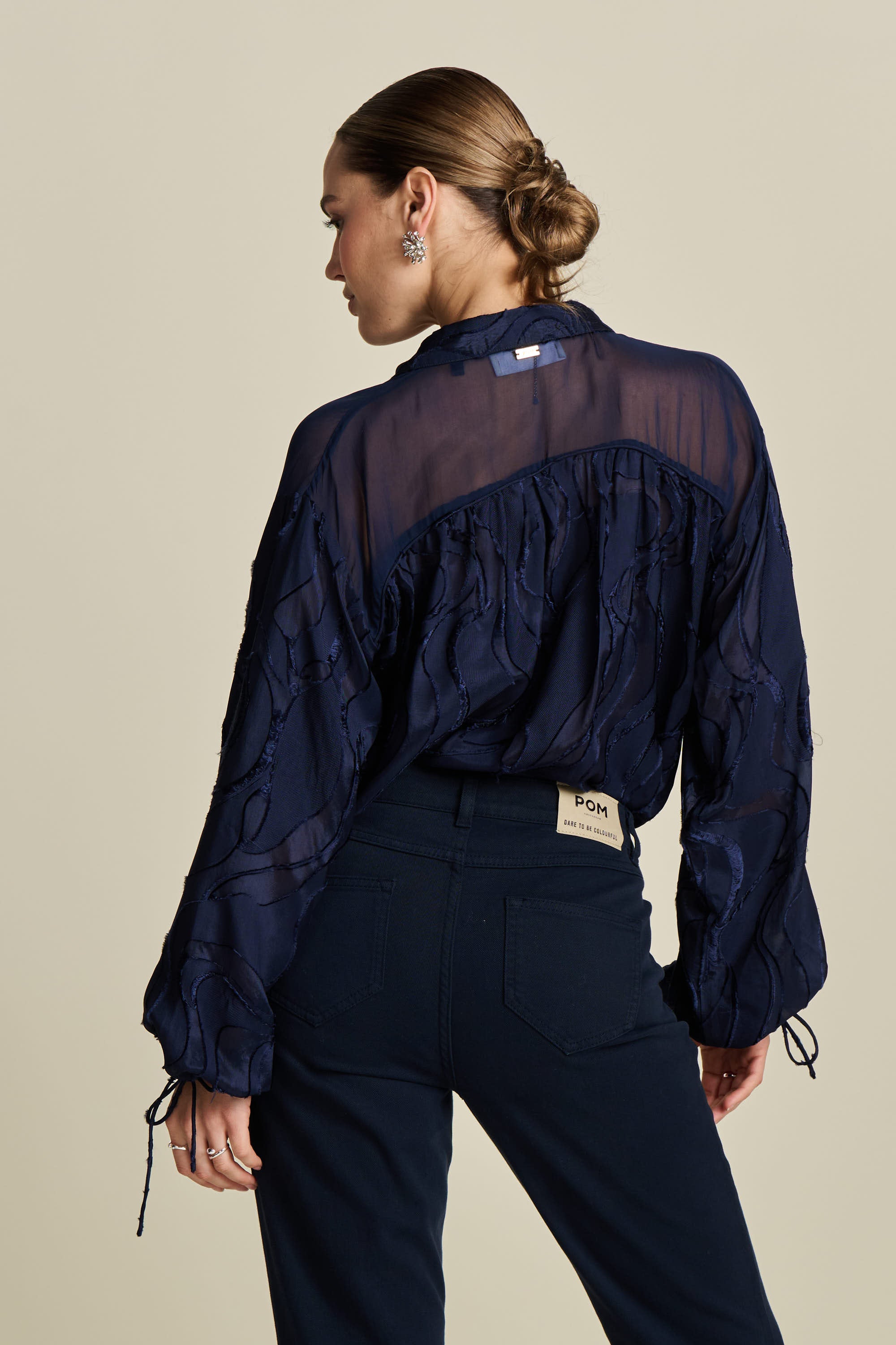 Blue Blouse - Jacquard Midnight
