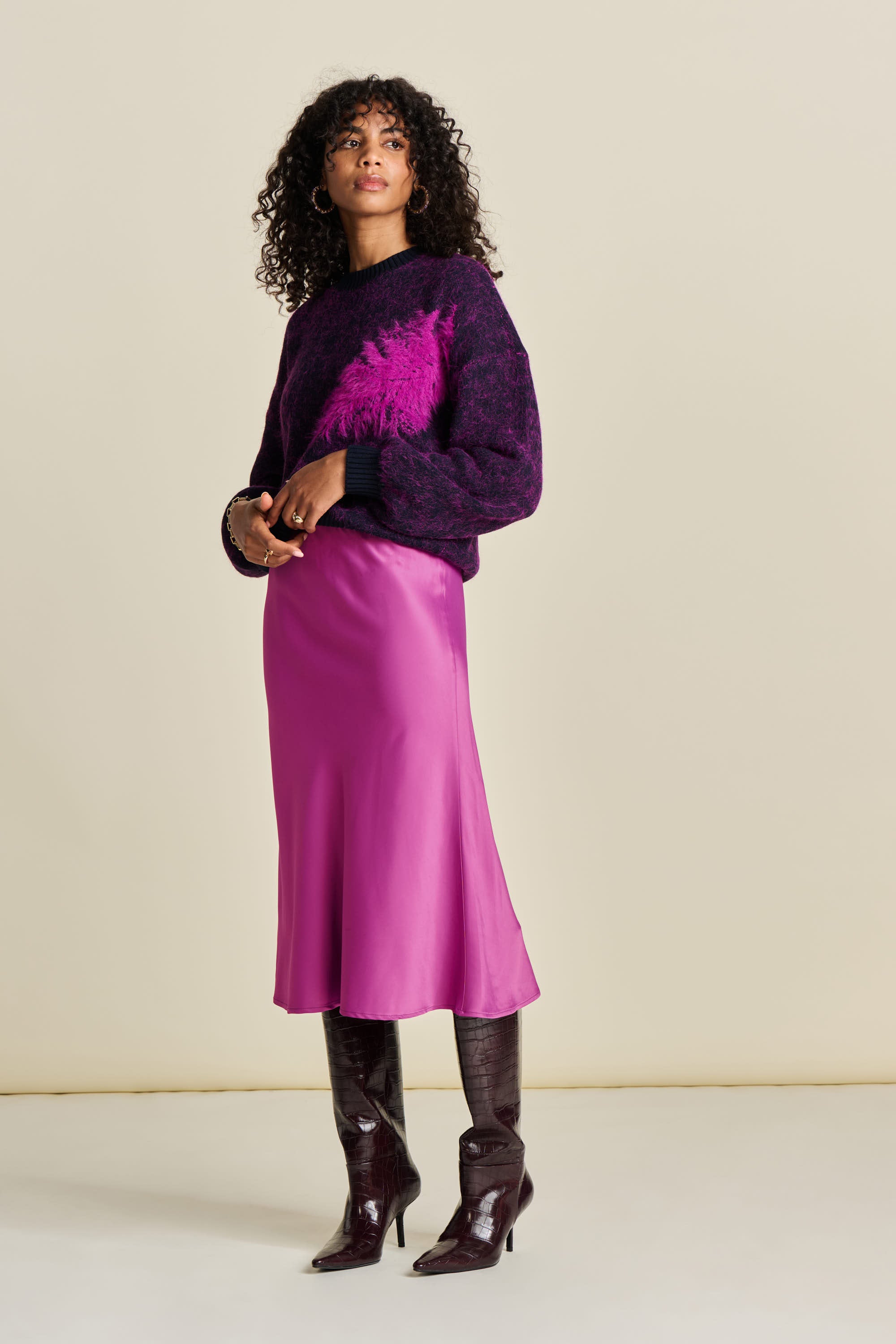 Pink Skirt - Satin Cactus Pink