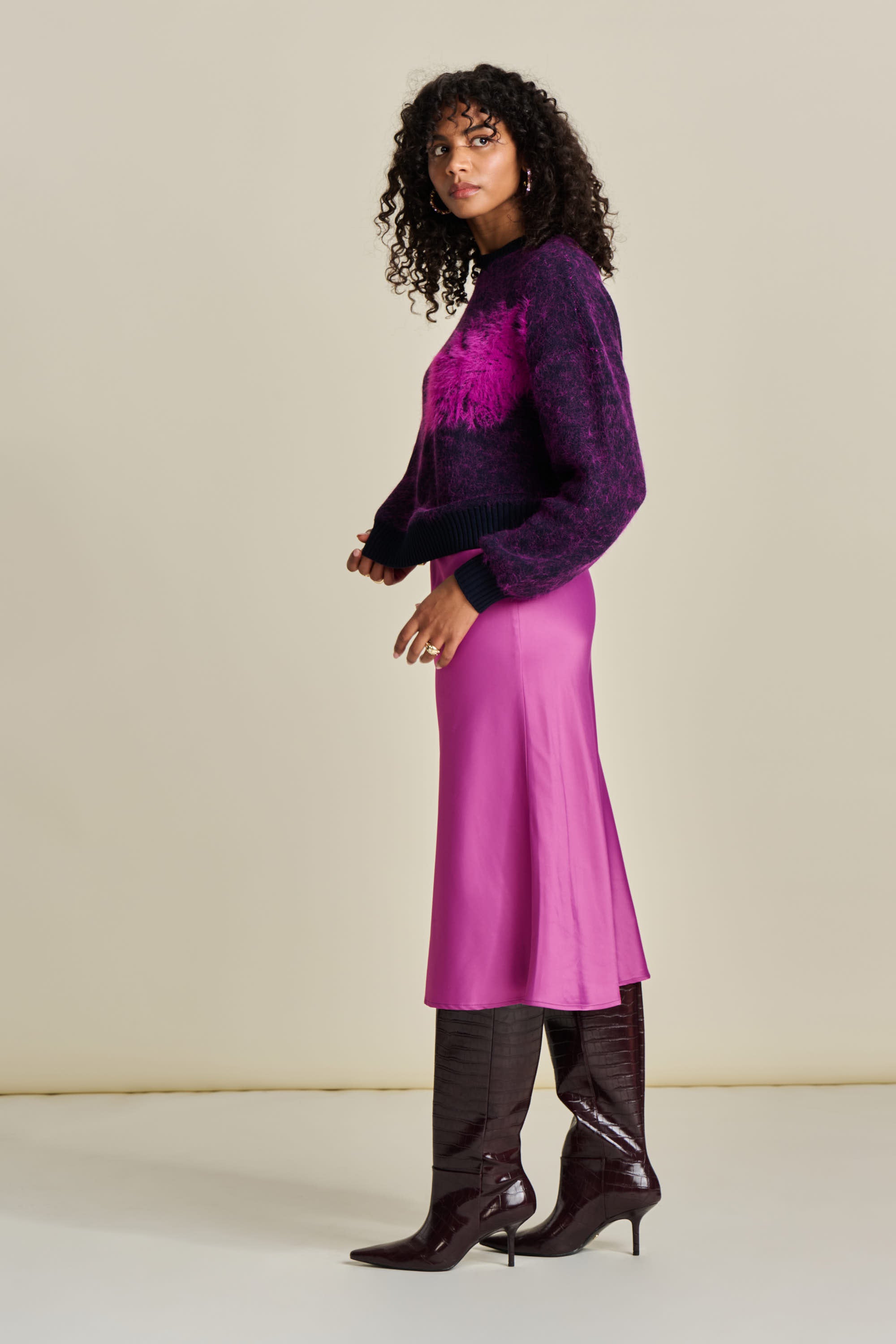 Pink Skirt - Satin Cactus Pink