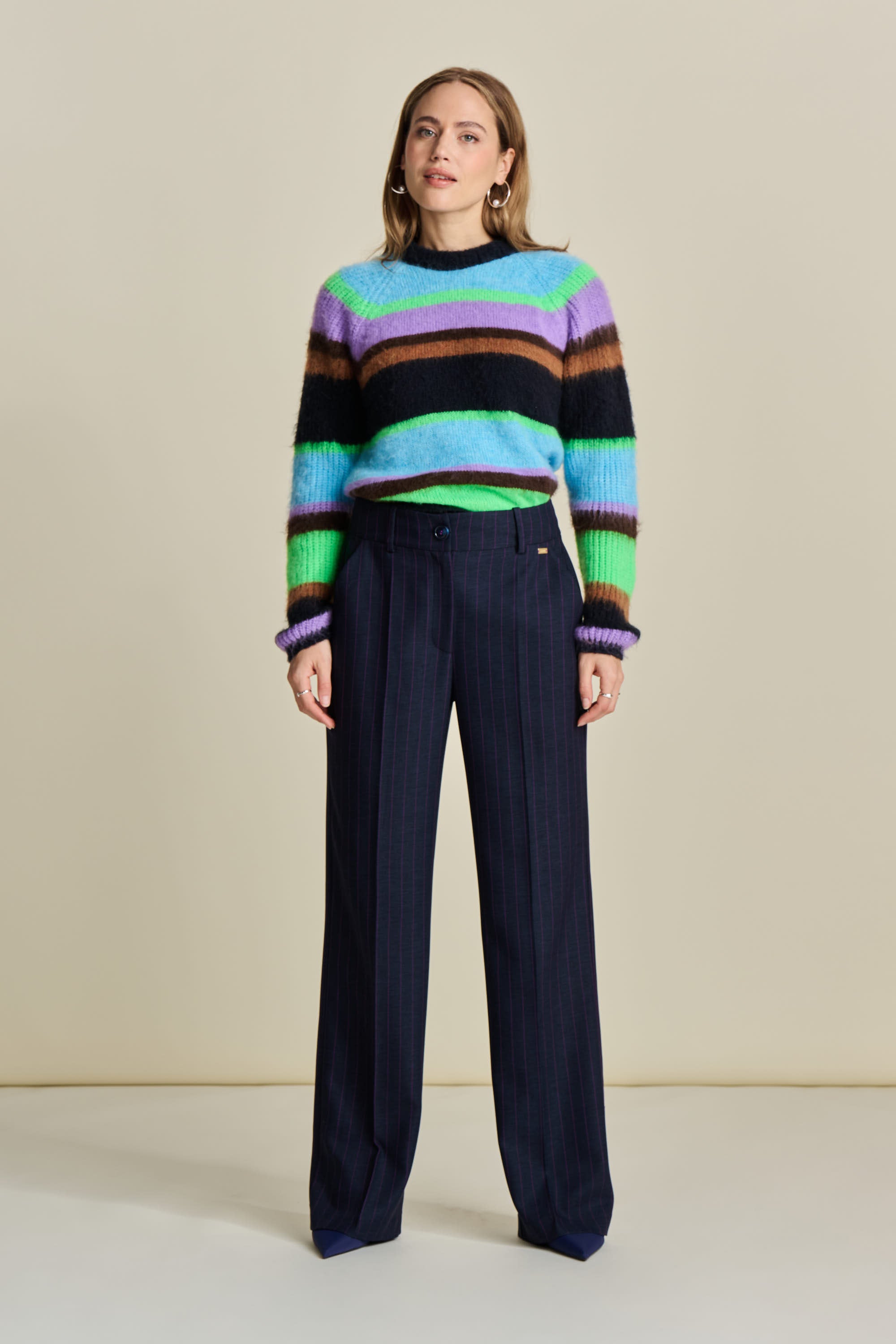 Blue Trousers - Striped Midnight