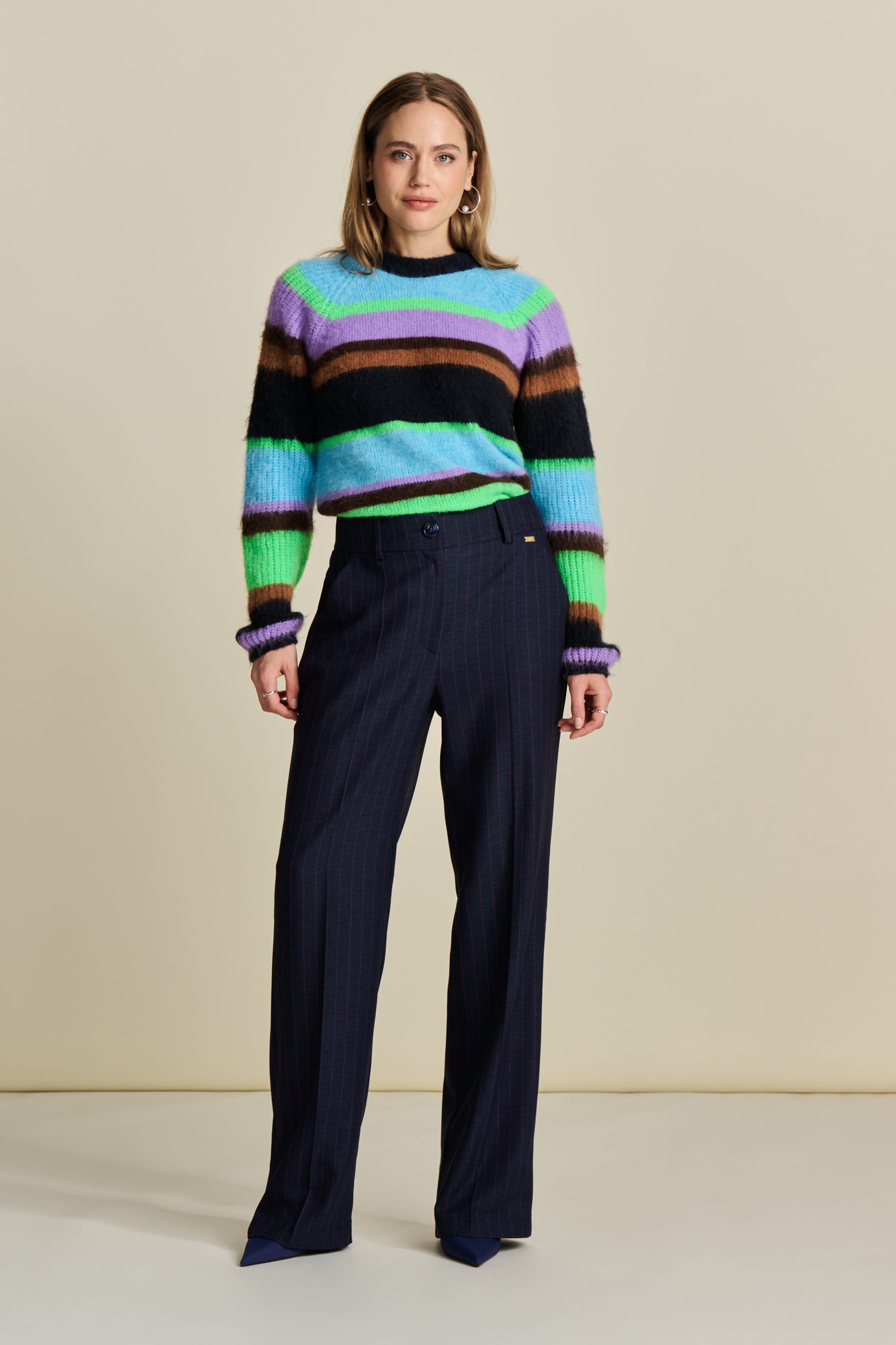 Blue Trousers - Striped Midnight