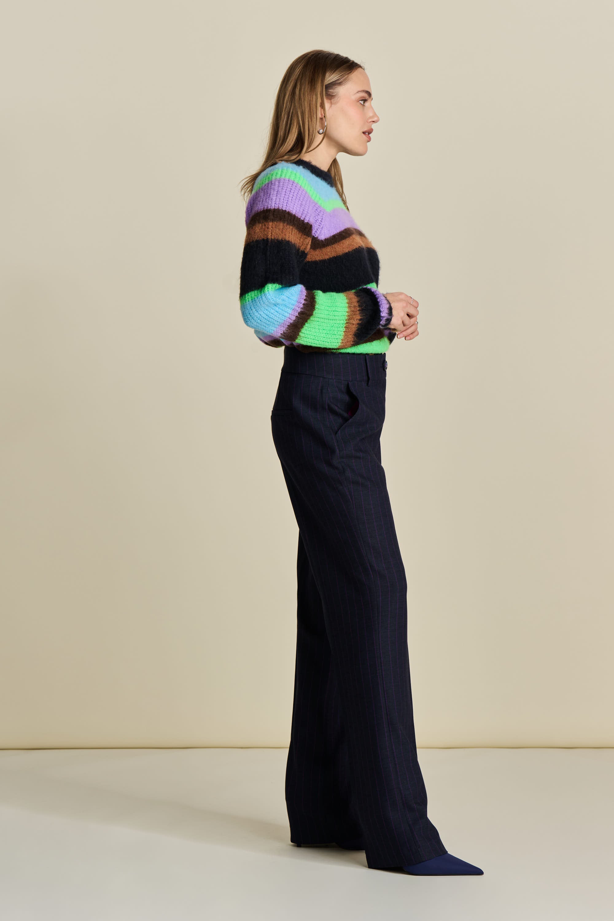 Blue Trousers - Striped Midnight