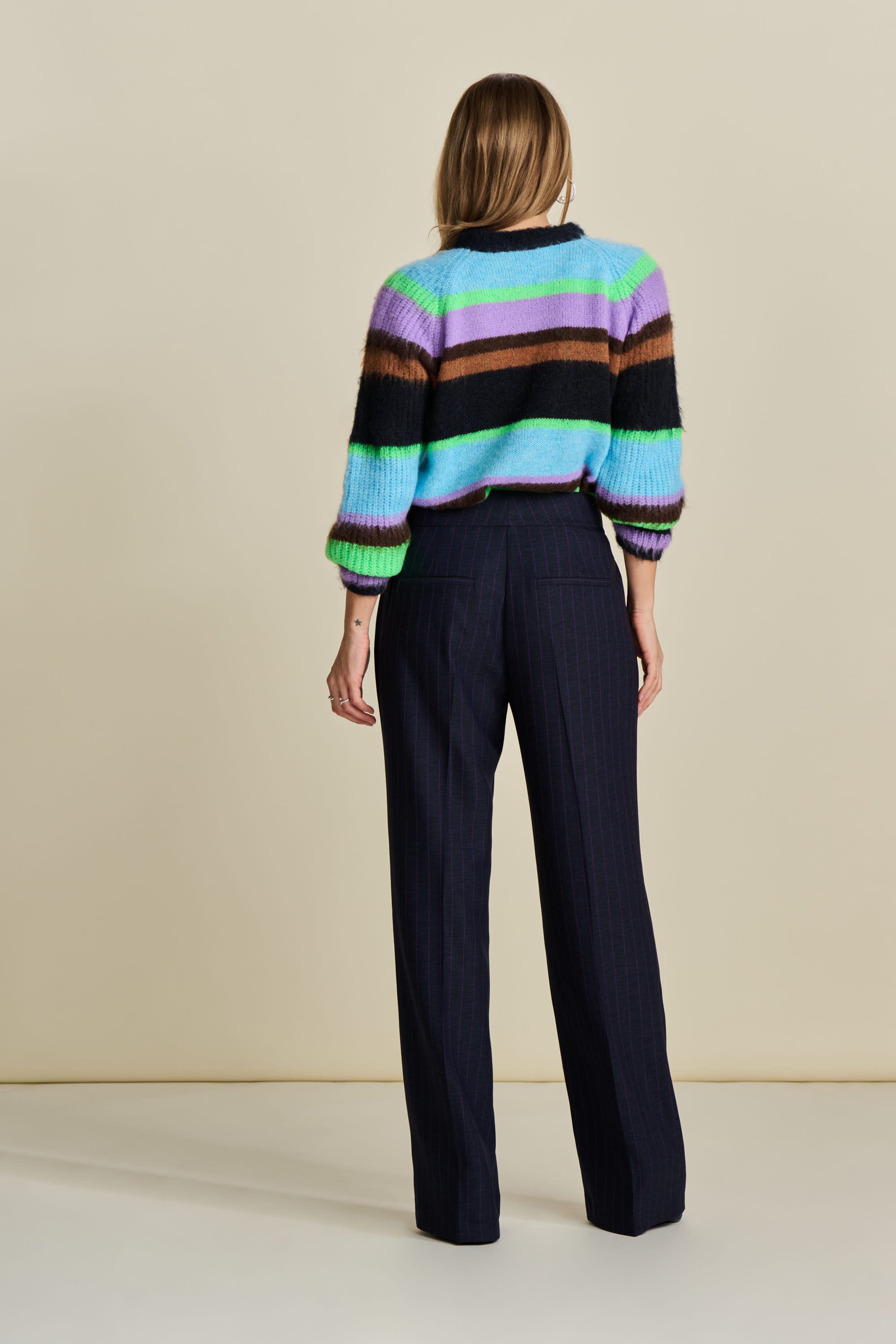 Blue Trousers - Striped Midnight