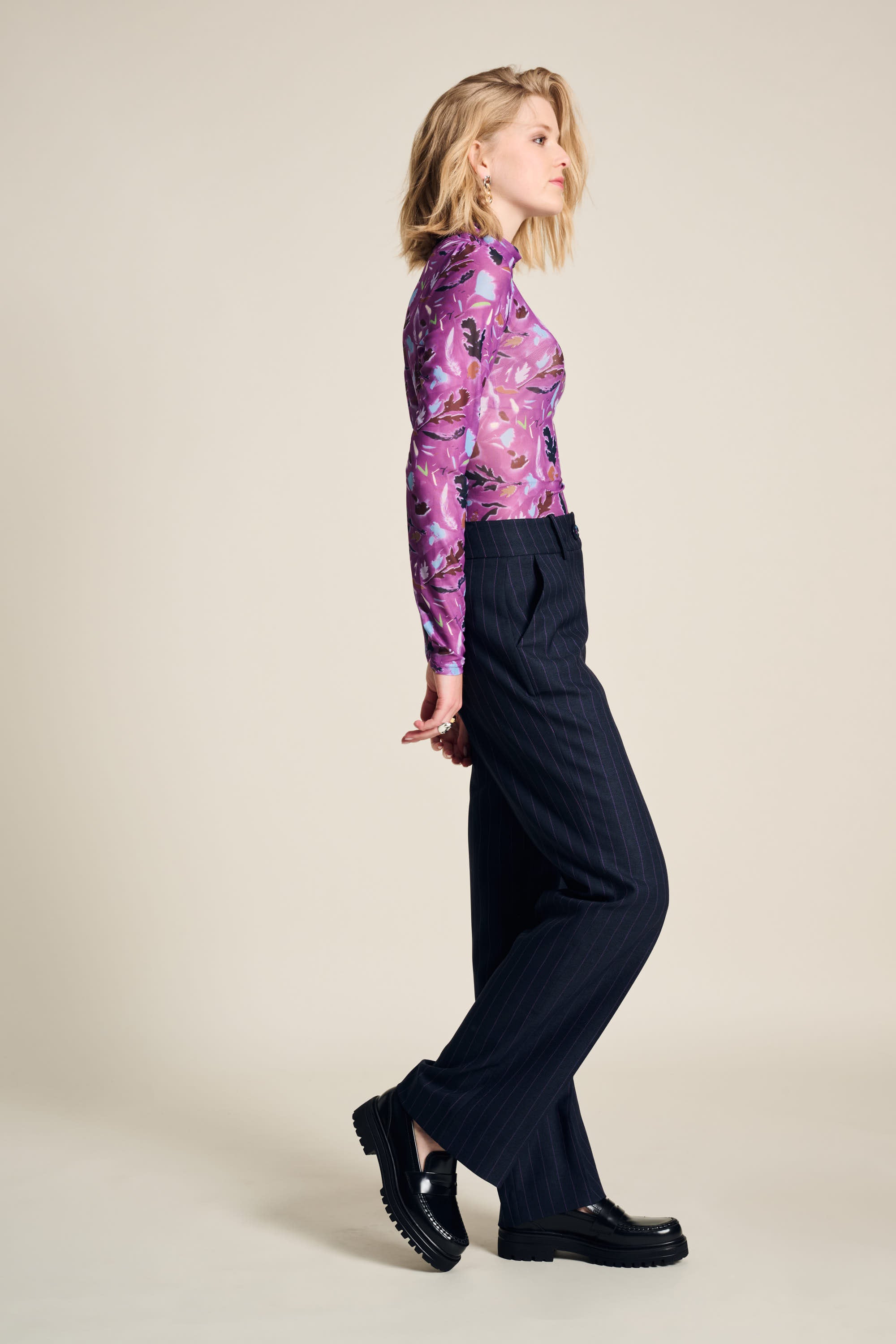 Blue Trousers - Striped Midnight