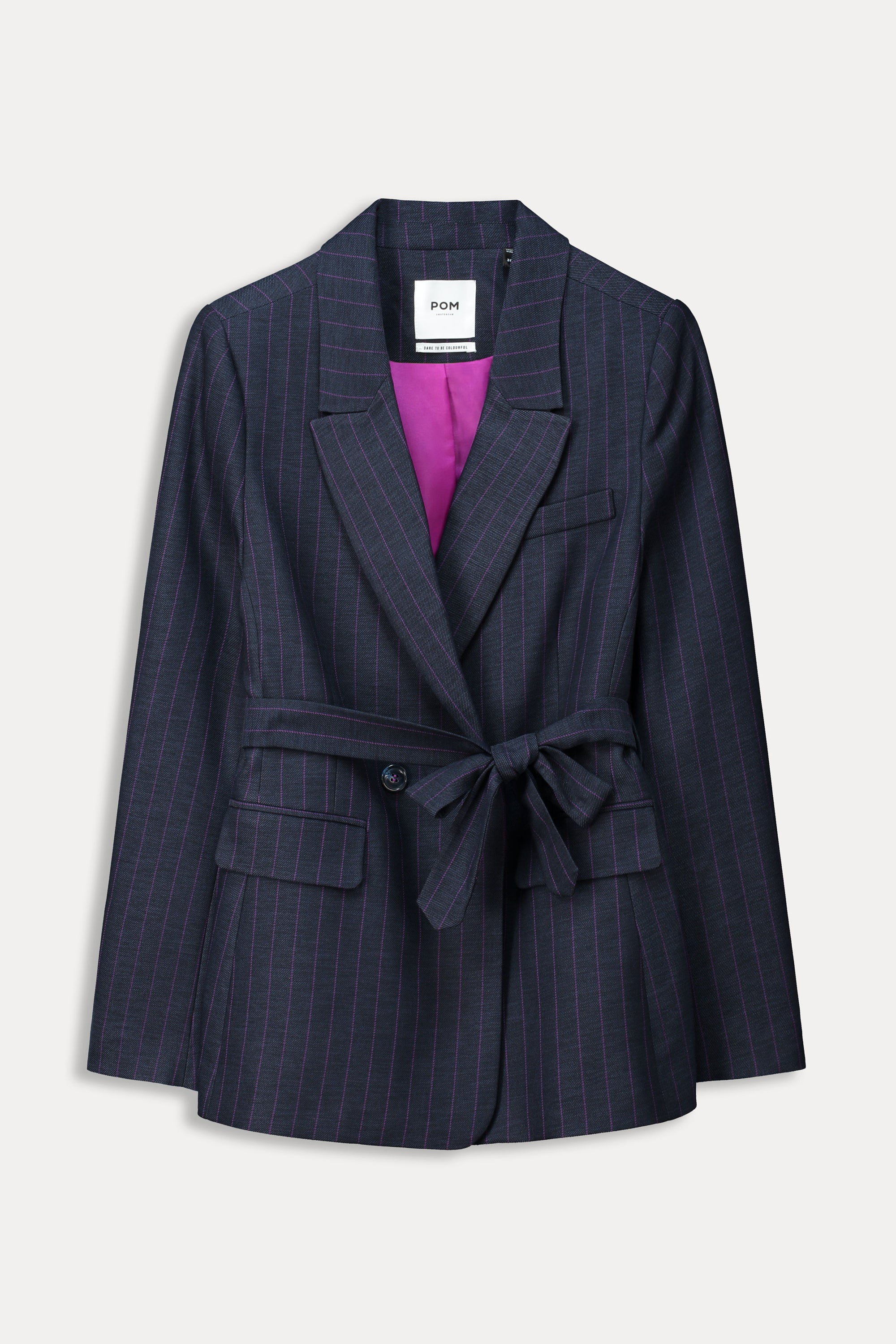 Striped Blazer - Striped Midnight Blue