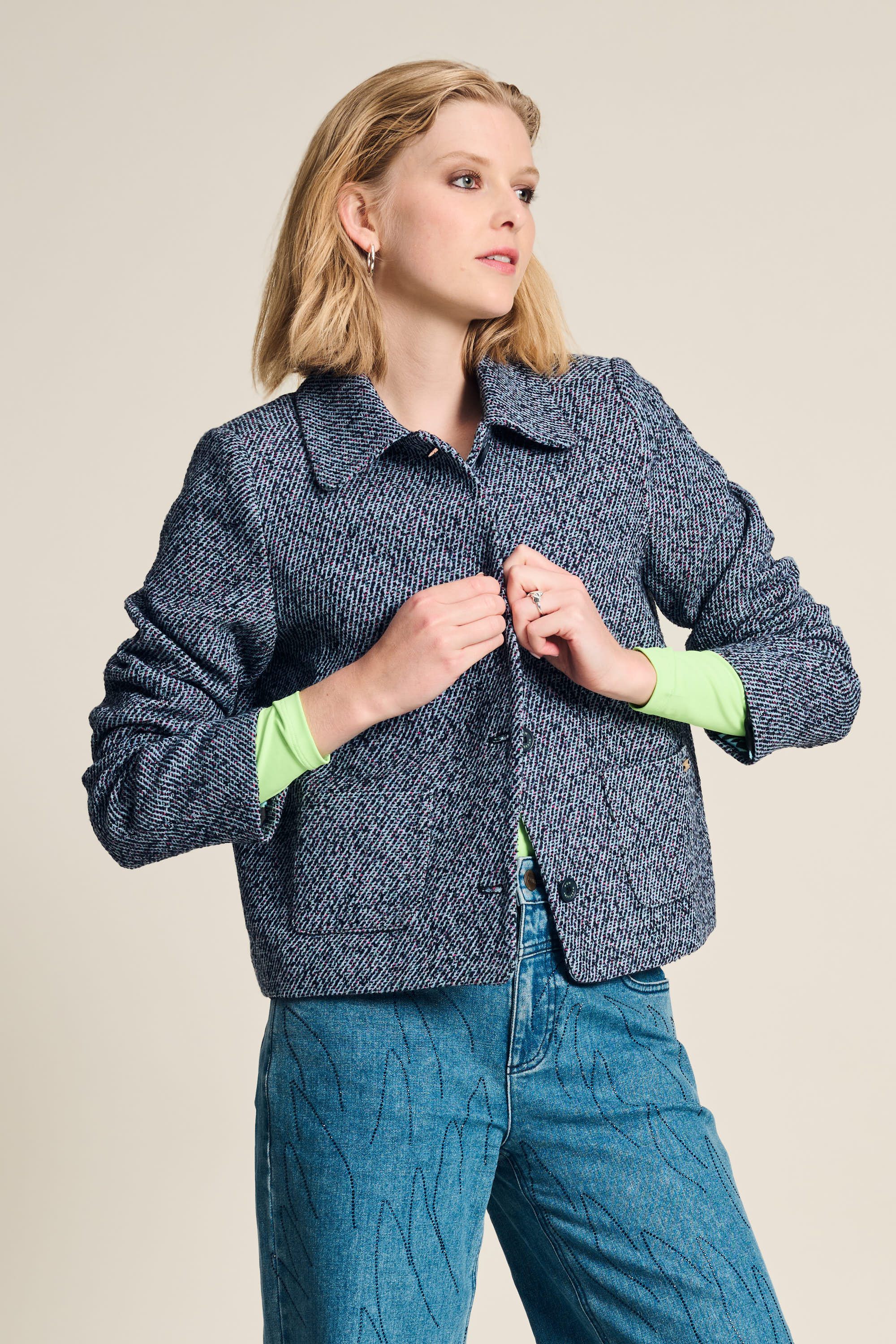 Jacket - Tweed Blue
