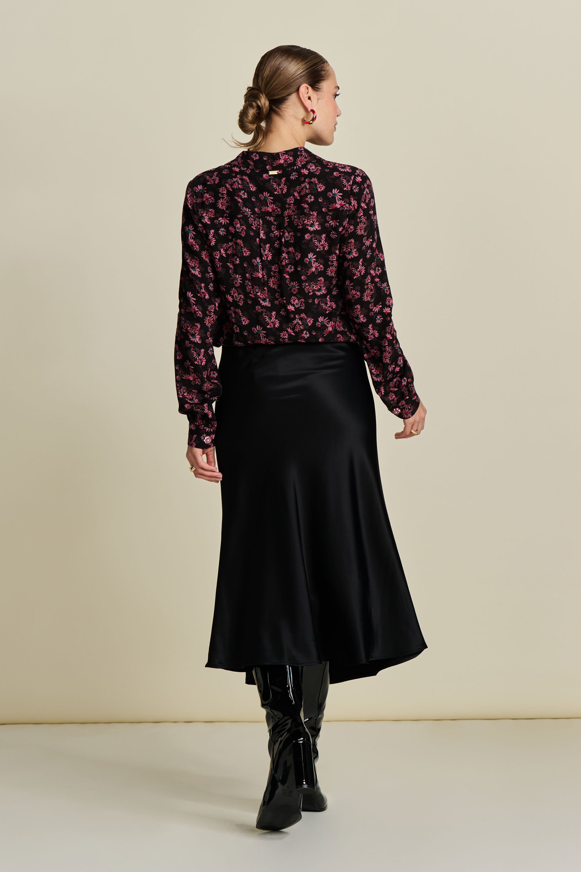 Black Skirt - Satin Black