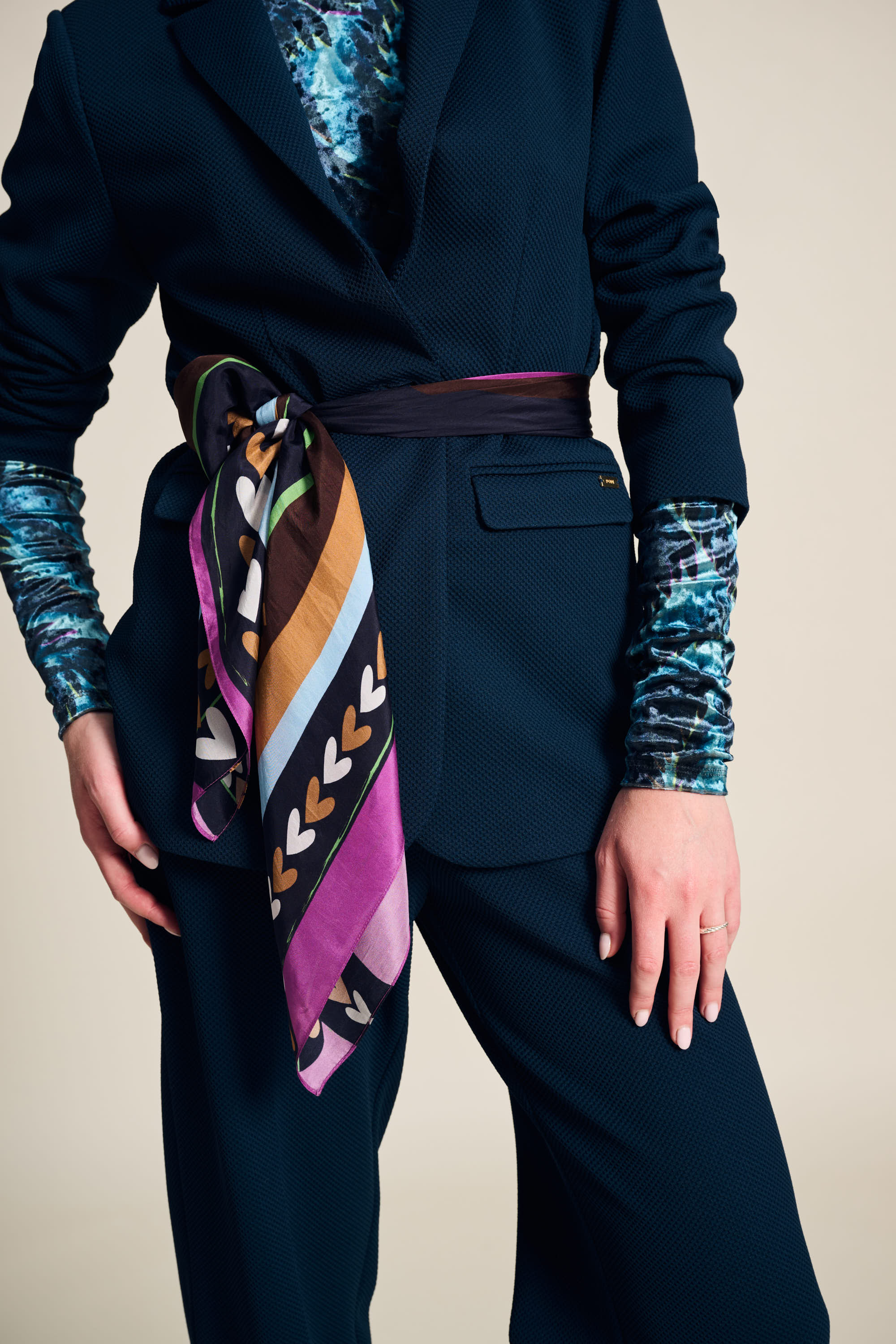 Purple Scarf - Shawl Silk Heart