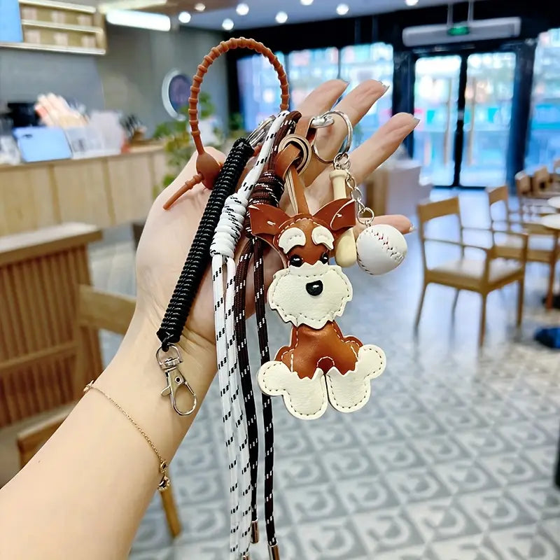 Schnauzer Bag Charm - Khaki