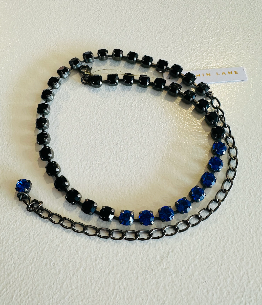 Aurora Rocks Mini Choker - Sapphire & Black