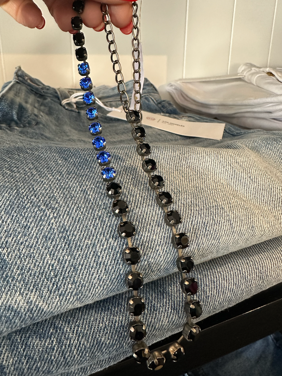 Aurora Rocks Mini Choker - Sapphire & Black