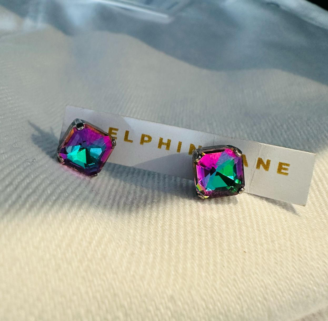 Lex Rock Studs - Emerald Pink