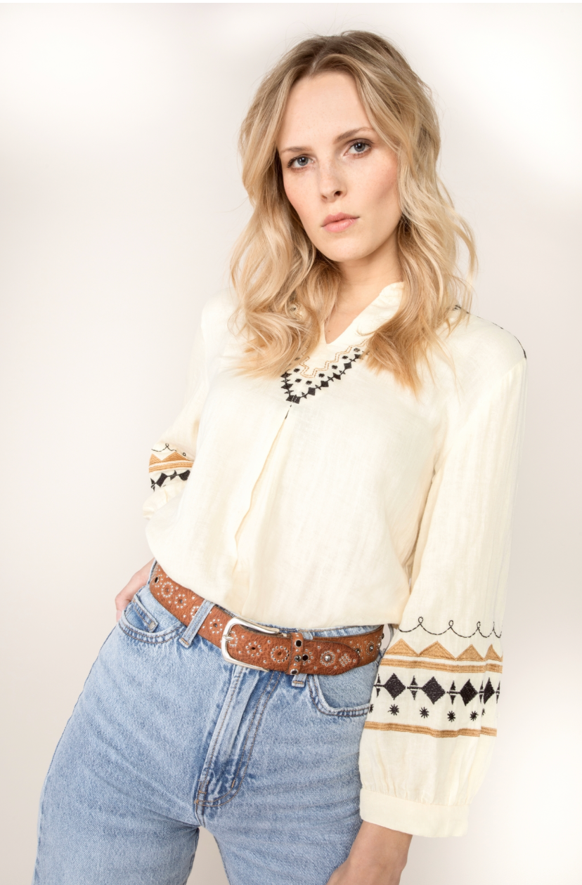 Mea Belt - Silver/Cognac