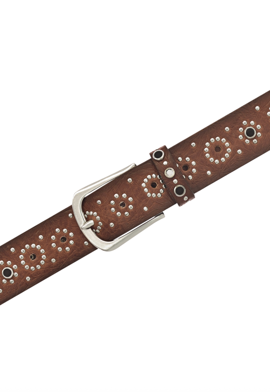 Mea Belt - Silver/Cognac