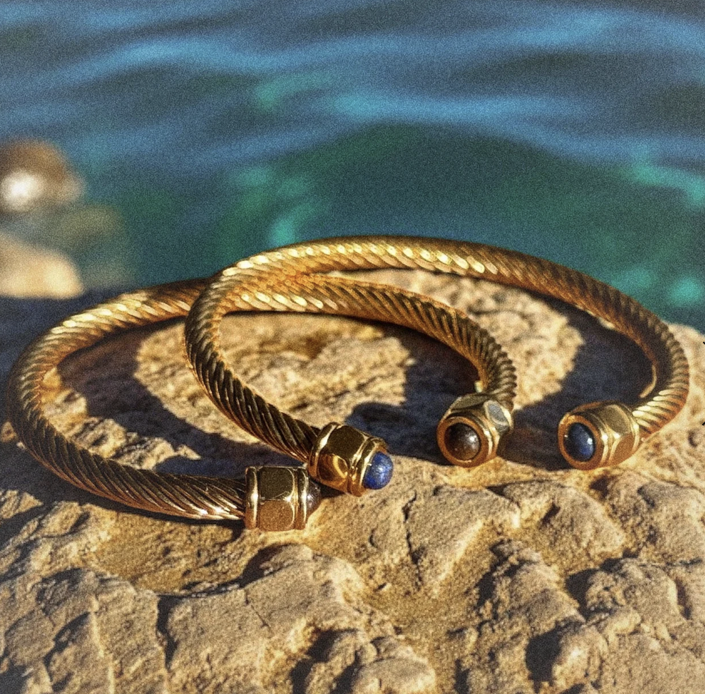 Amalfi Bangle - Tigers Eye (Brown stone)