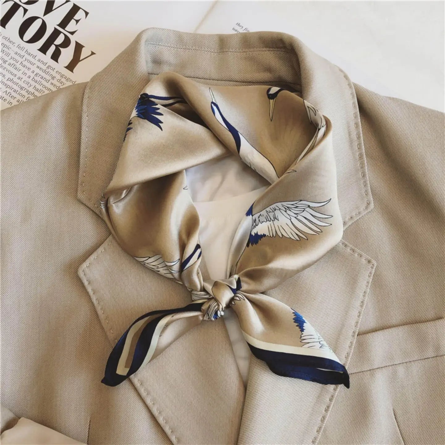 Silk Scarf - Khaki