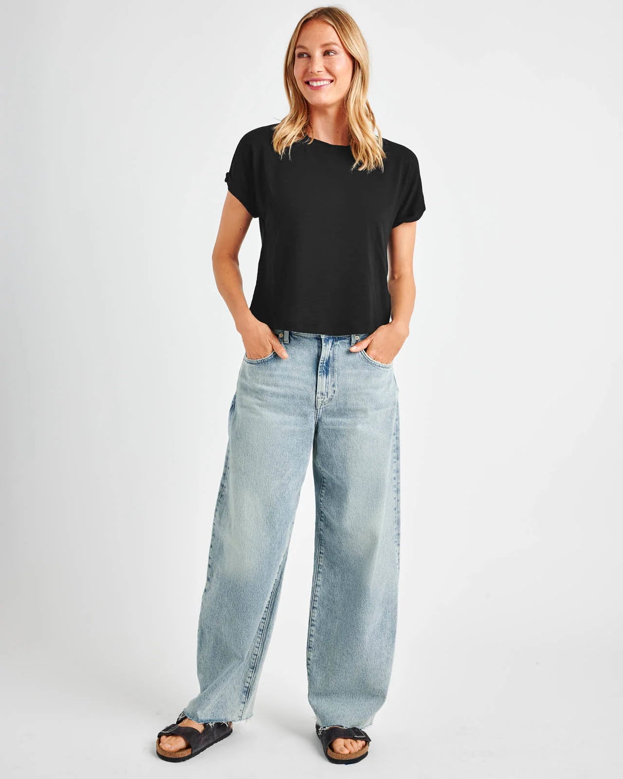 Skye SS Slub Tee - Black
