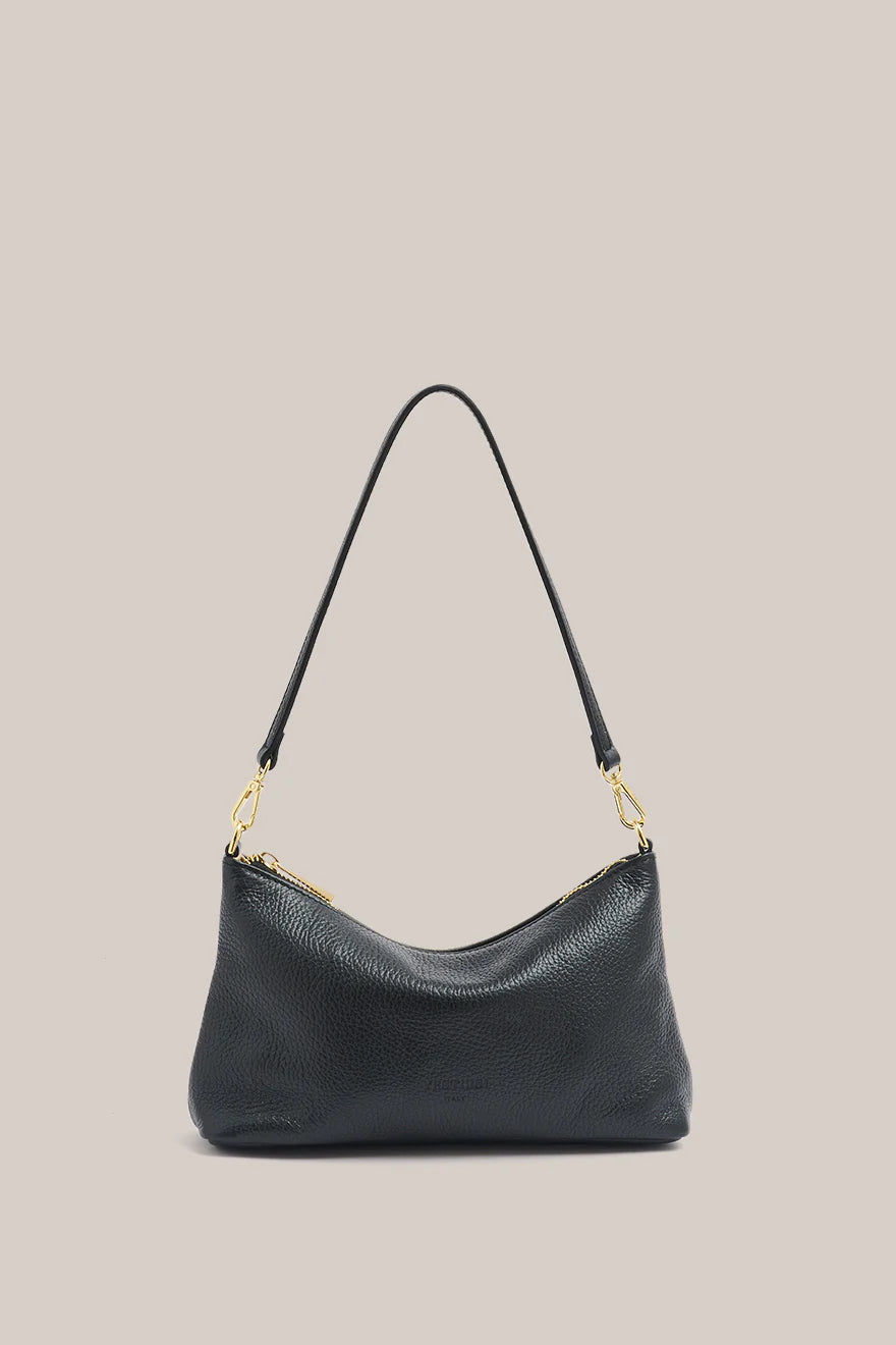 Ashley Black Leather Crossbody Bag