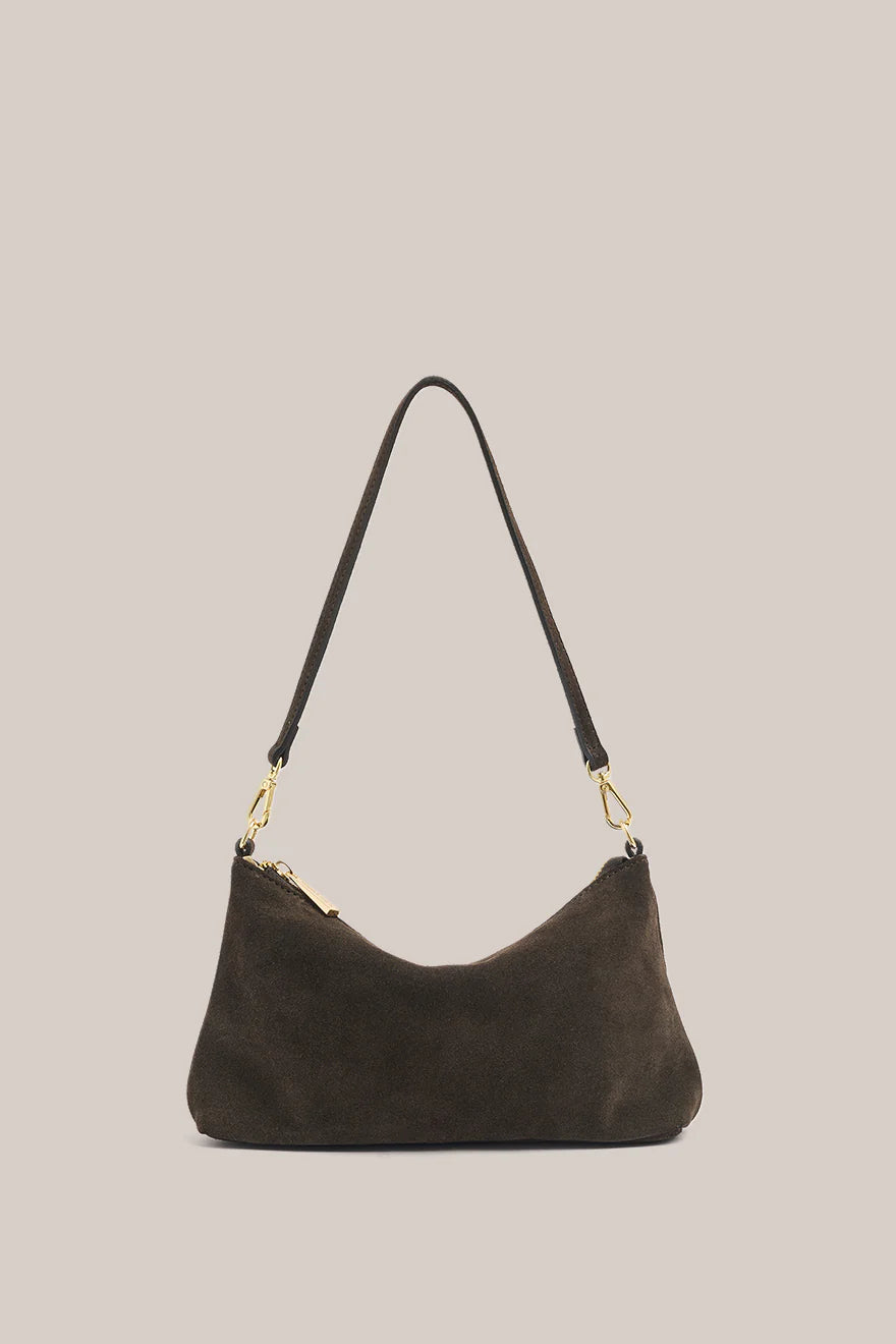 Ashley Chocolate Suede Crossbody