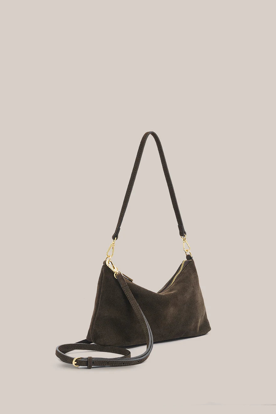 Ashley Chocolate Suede Crossbody