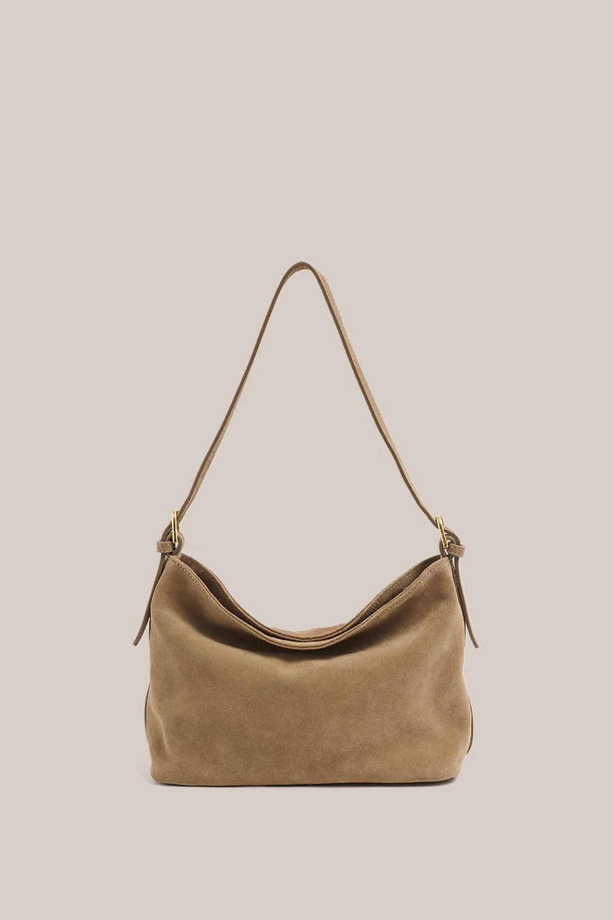 Eden Brown Suede Leather Shoulder Bag