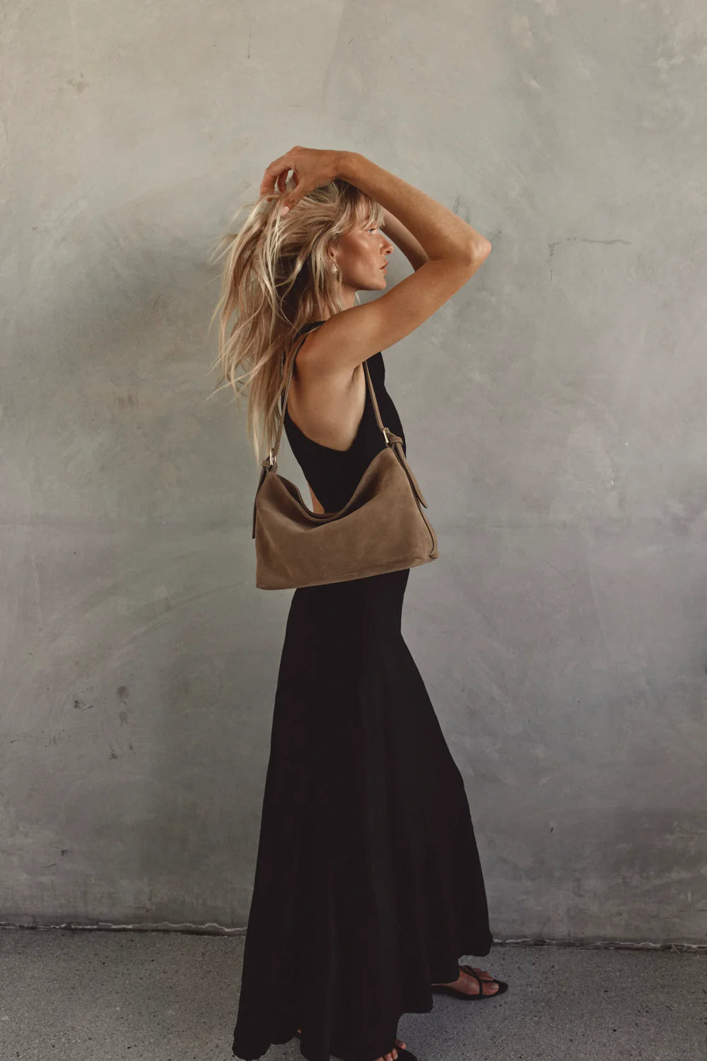 Eden Brown Suede Leather Shoulder Bag