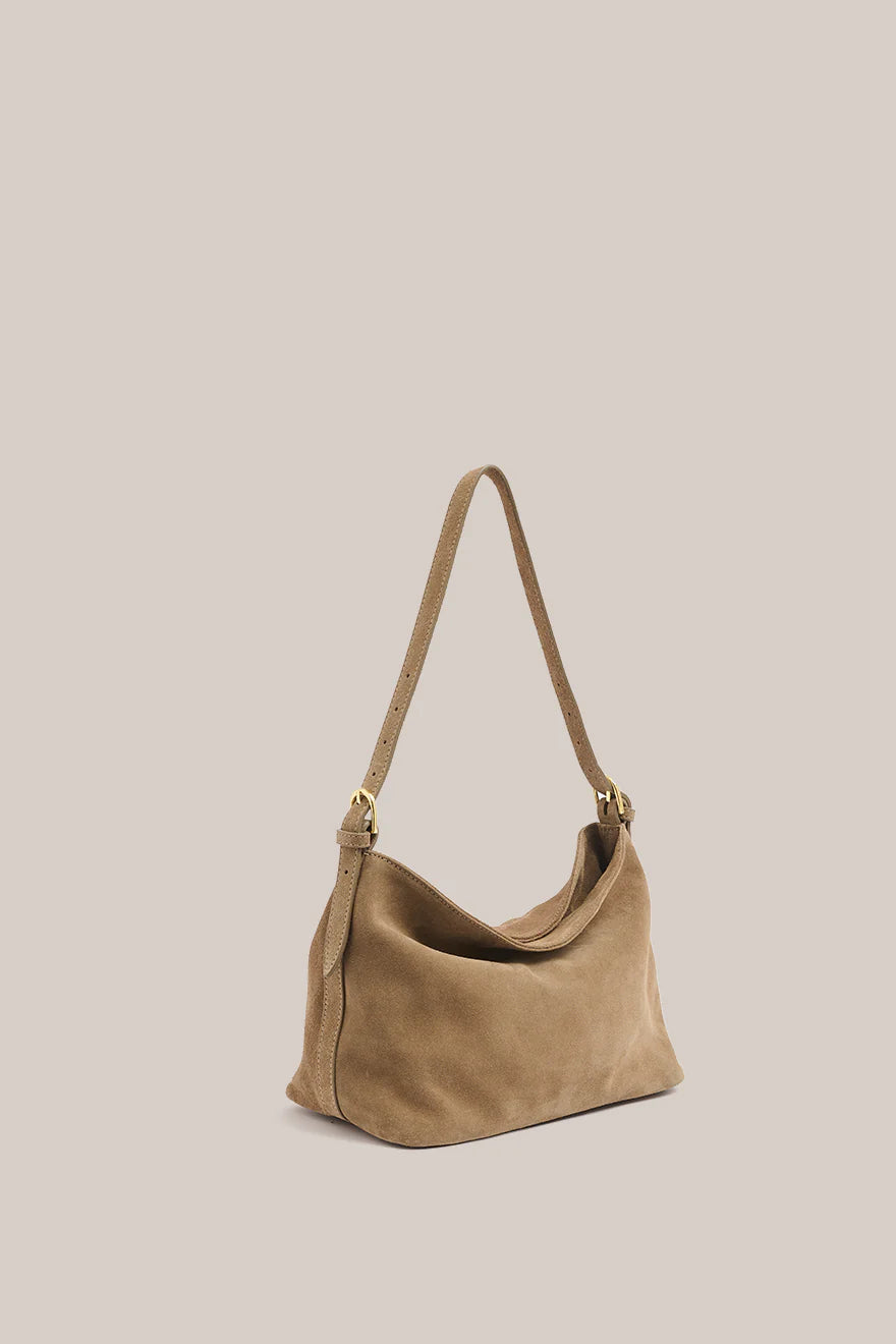 Eden Brown Suede Leather Shoulder Bag