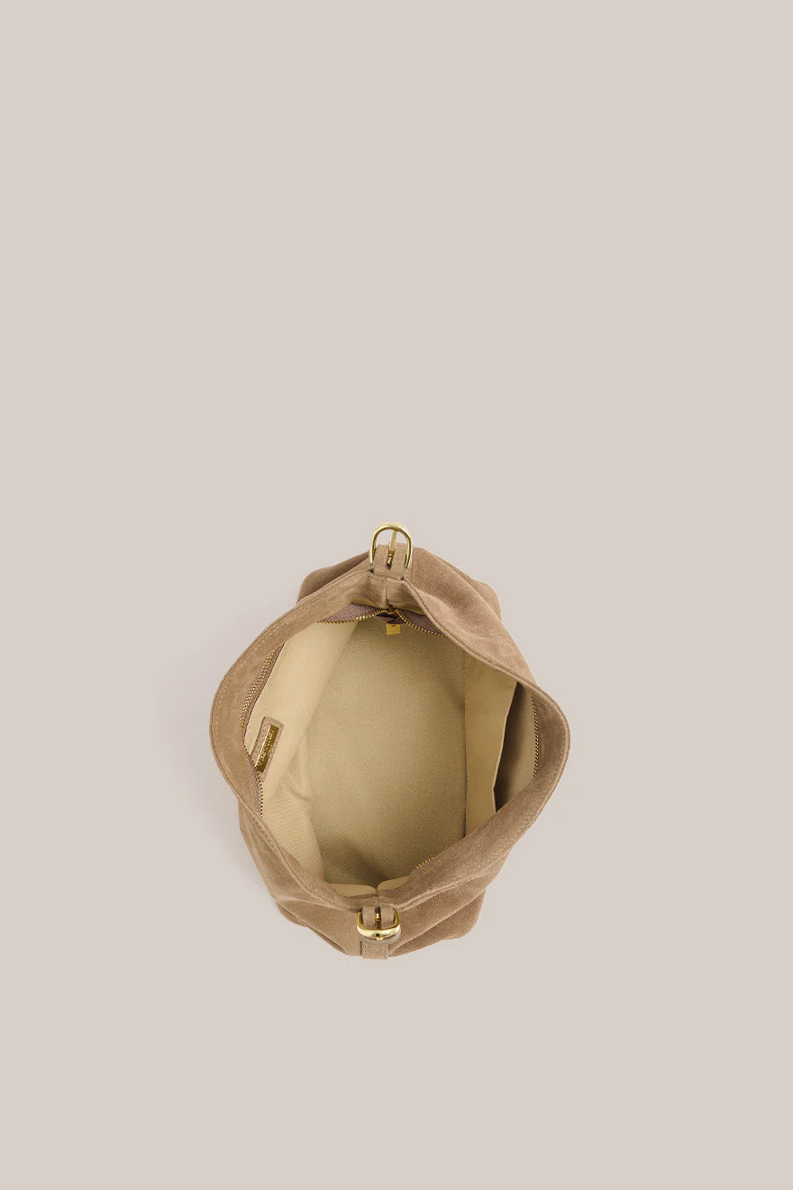 Eden Brown Suede Leather Shoulder Bag