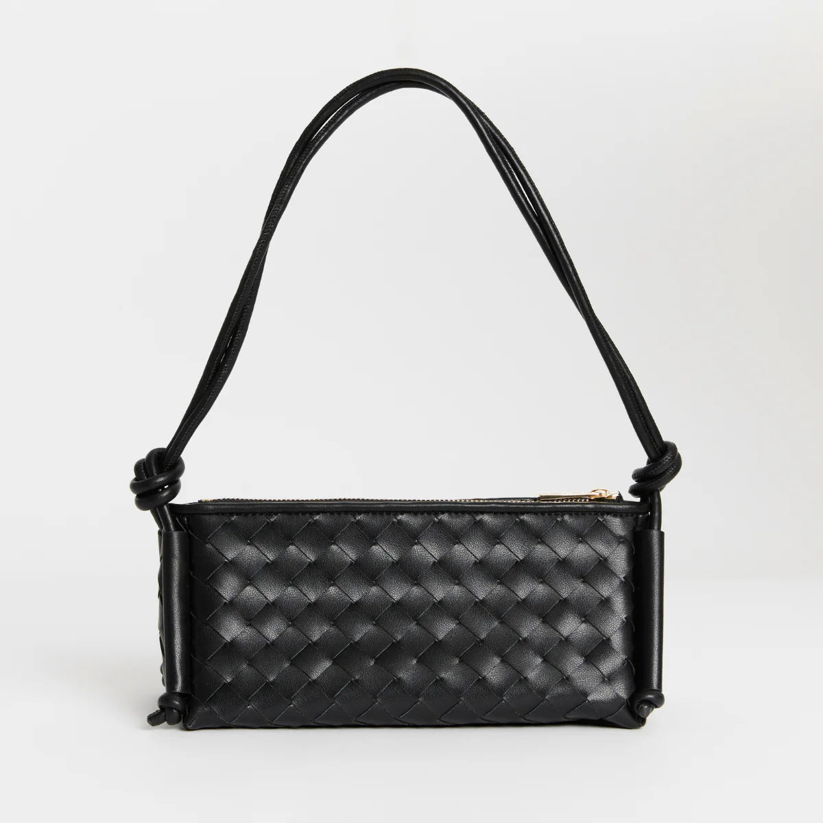 Daniella Triangular Woven Bag BLACK
