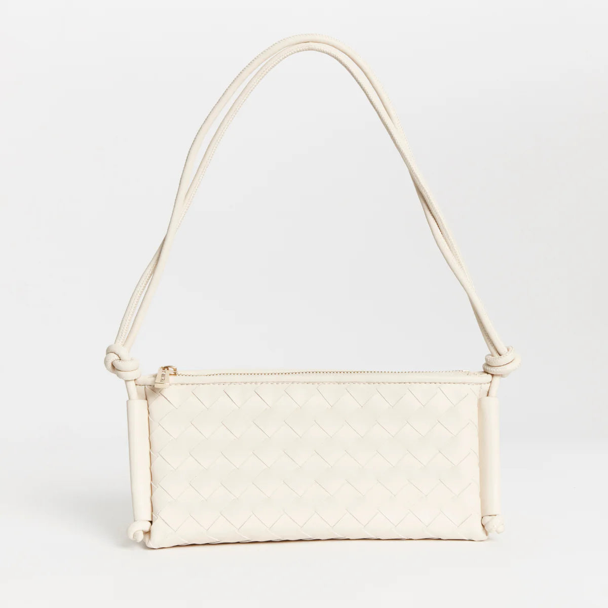 Daniella Triangular Woven Bag WHITE