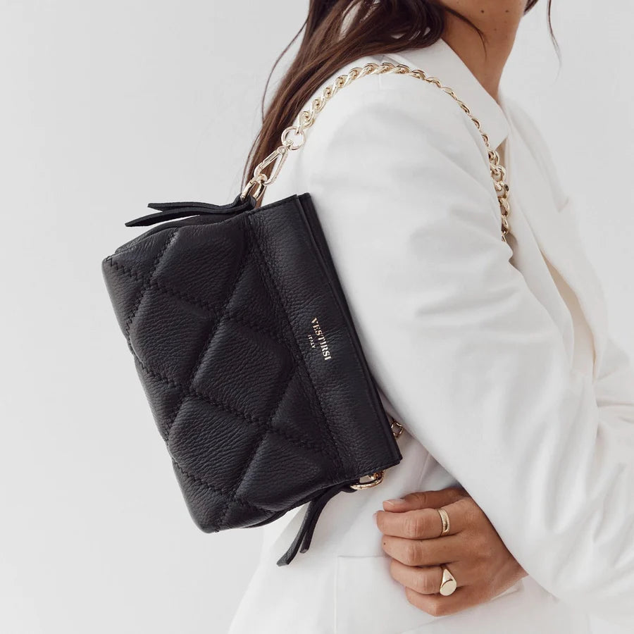 Ella Quilted Bag - Black