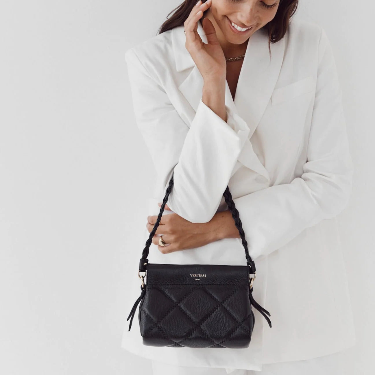 Ella Quilted Bag - Black