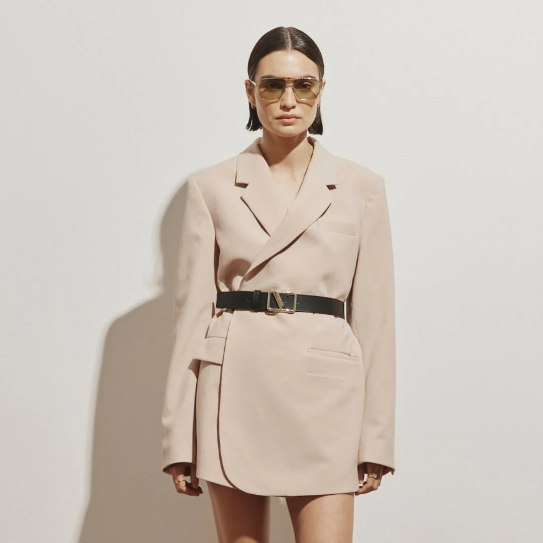 Victoria Black Smooth Leather Belt