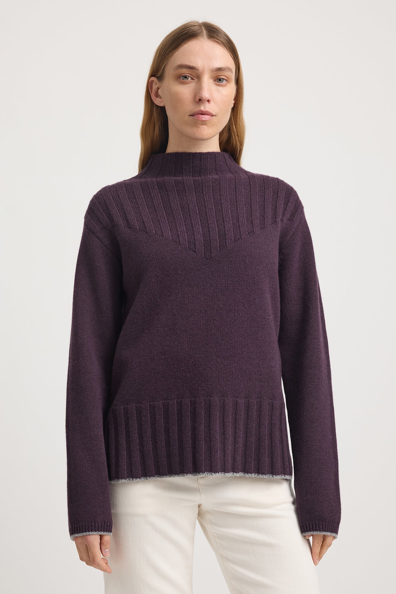 Wide Rib Mock Sweater - Sumak