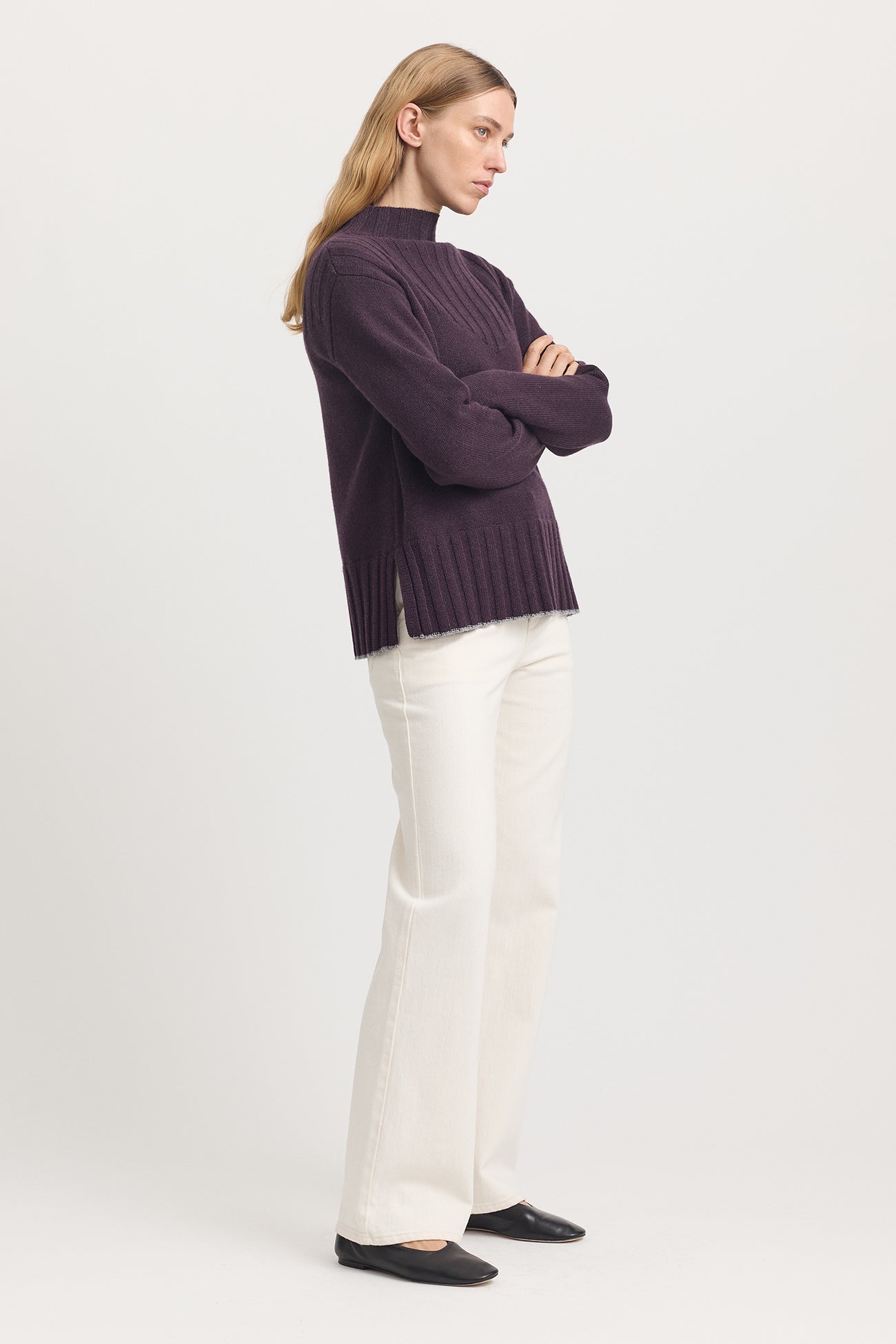 Wide Rib Mock Sweater - Sumak