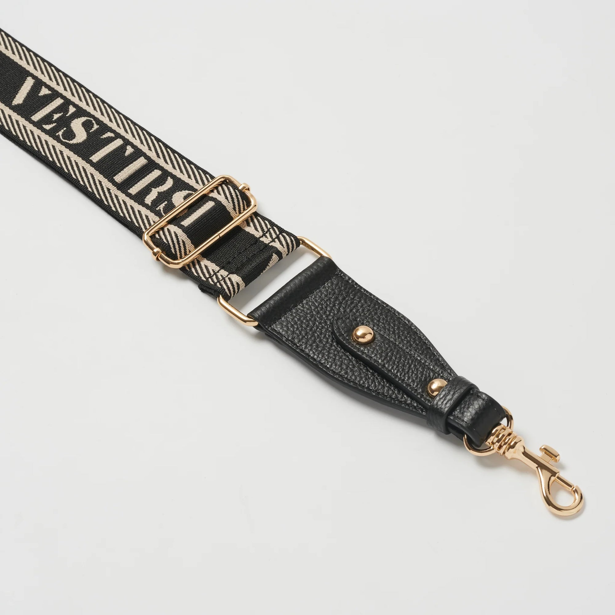 Vestirsi Woven Strap - Black Pebbled Leather