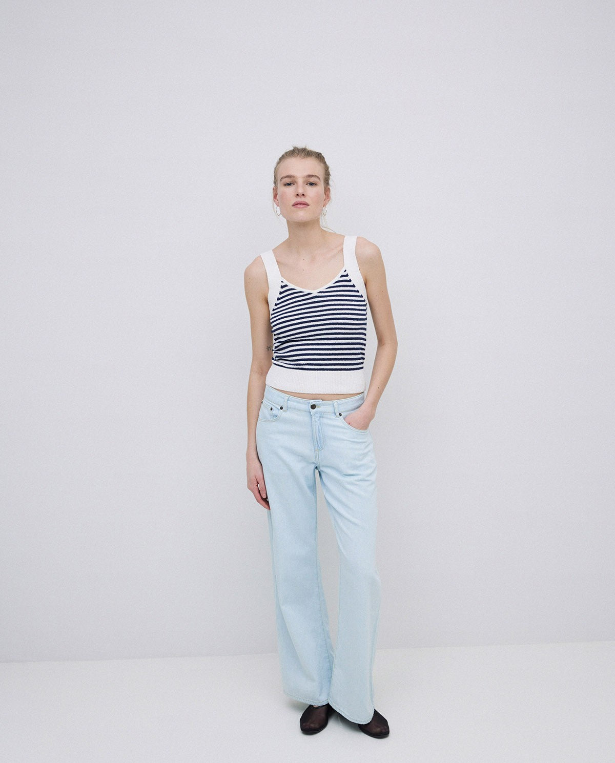 Dark Blue Striped V-Neck Camisole 42534
