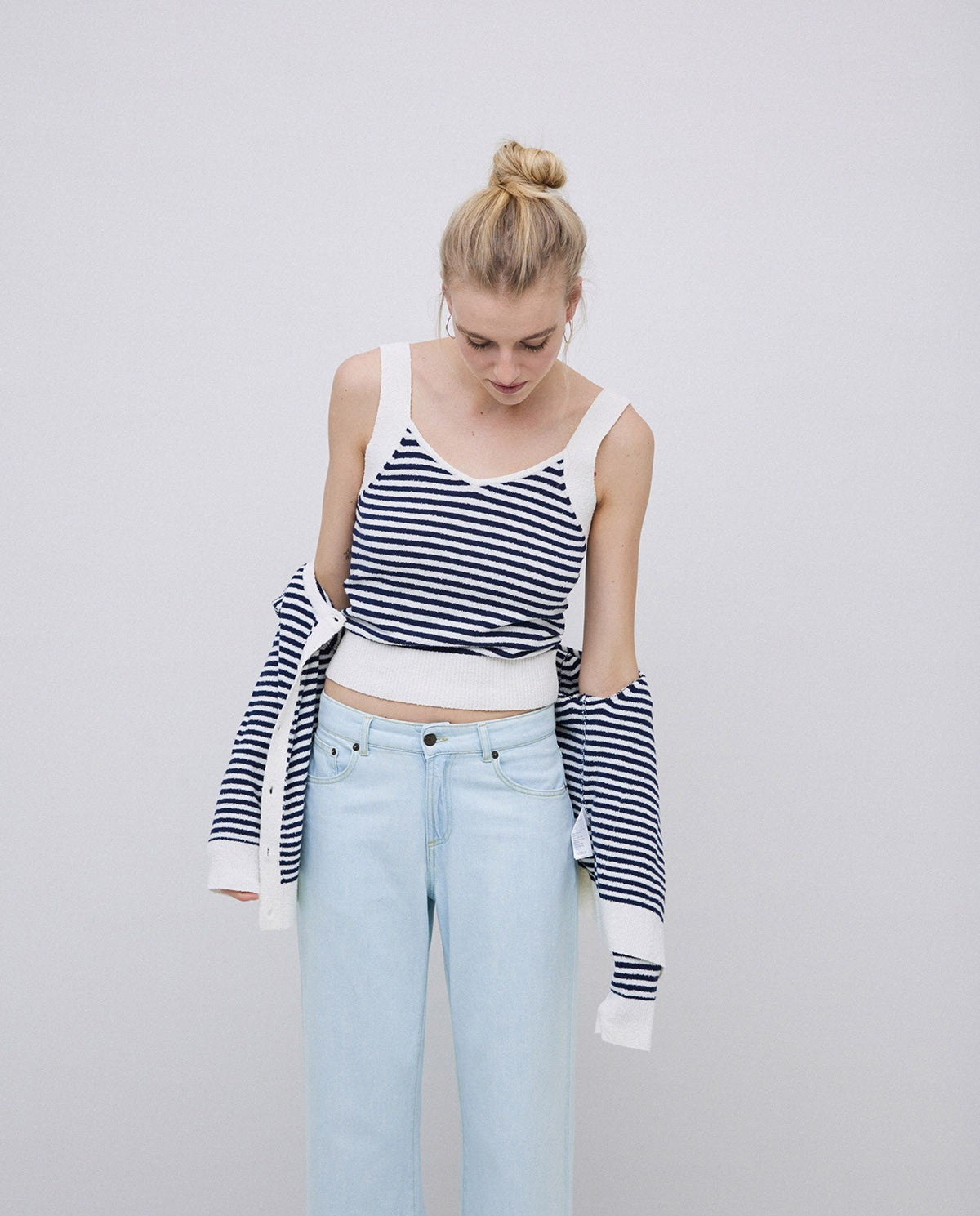 Dark Blue Striped V-Neck Camisole 42534
