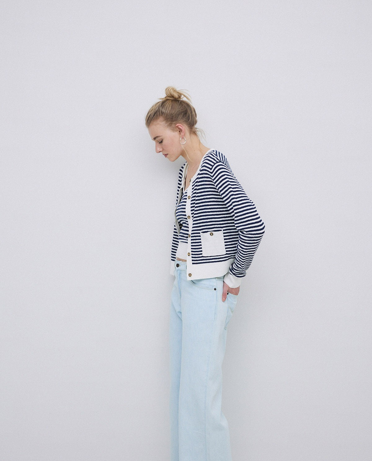 Dark Blue Striped Cardigan 42535