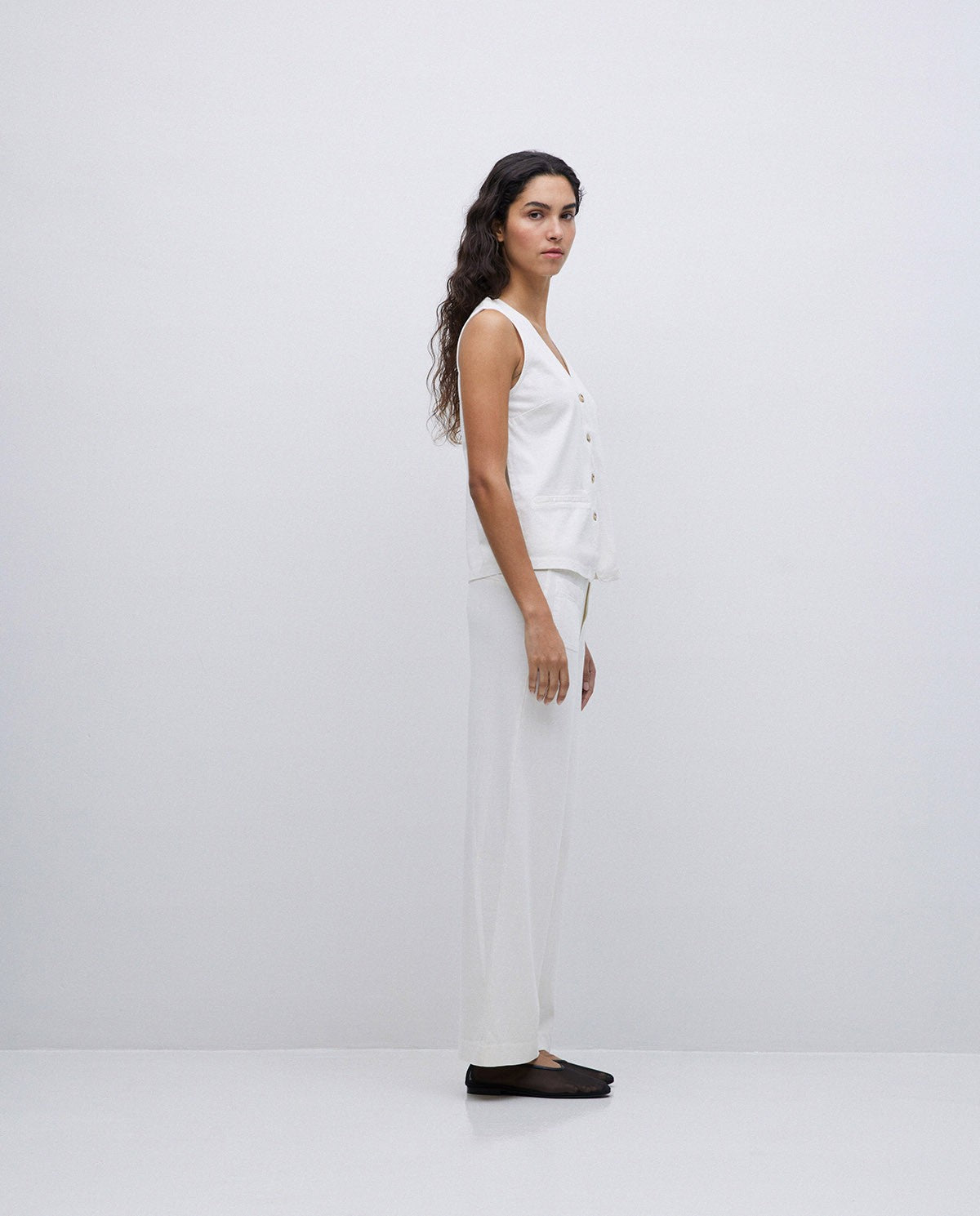 Ecru Cotton Pants - 42222
