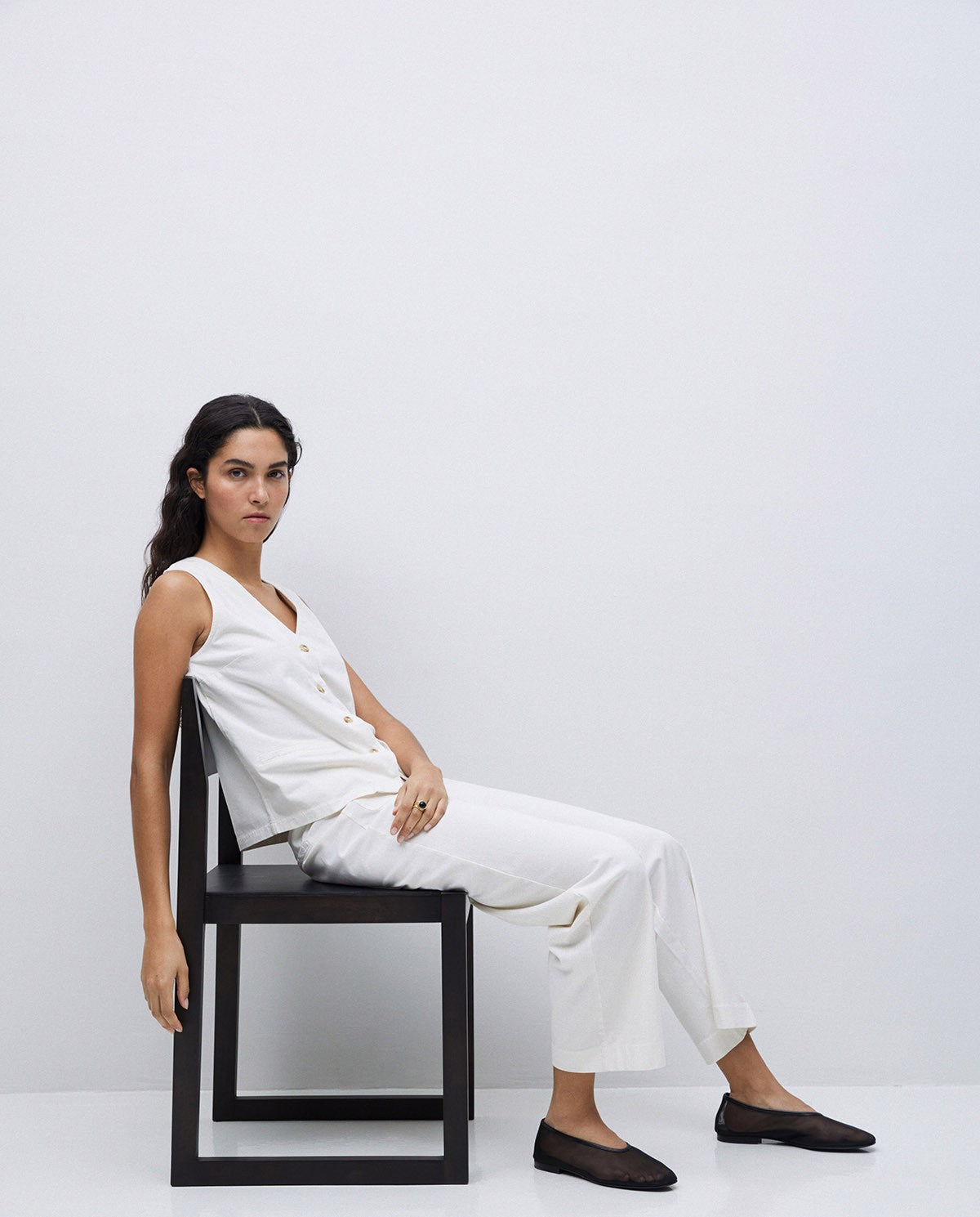 Ecru Cotton Pants - 42222