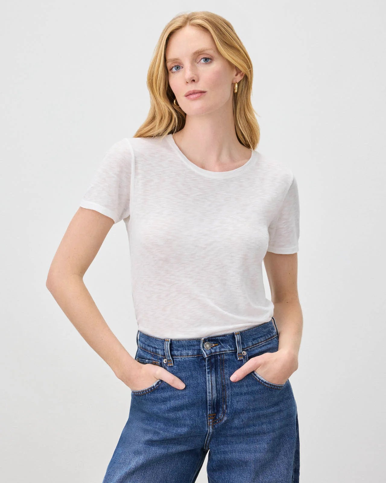 Zoe Slub Tee - White