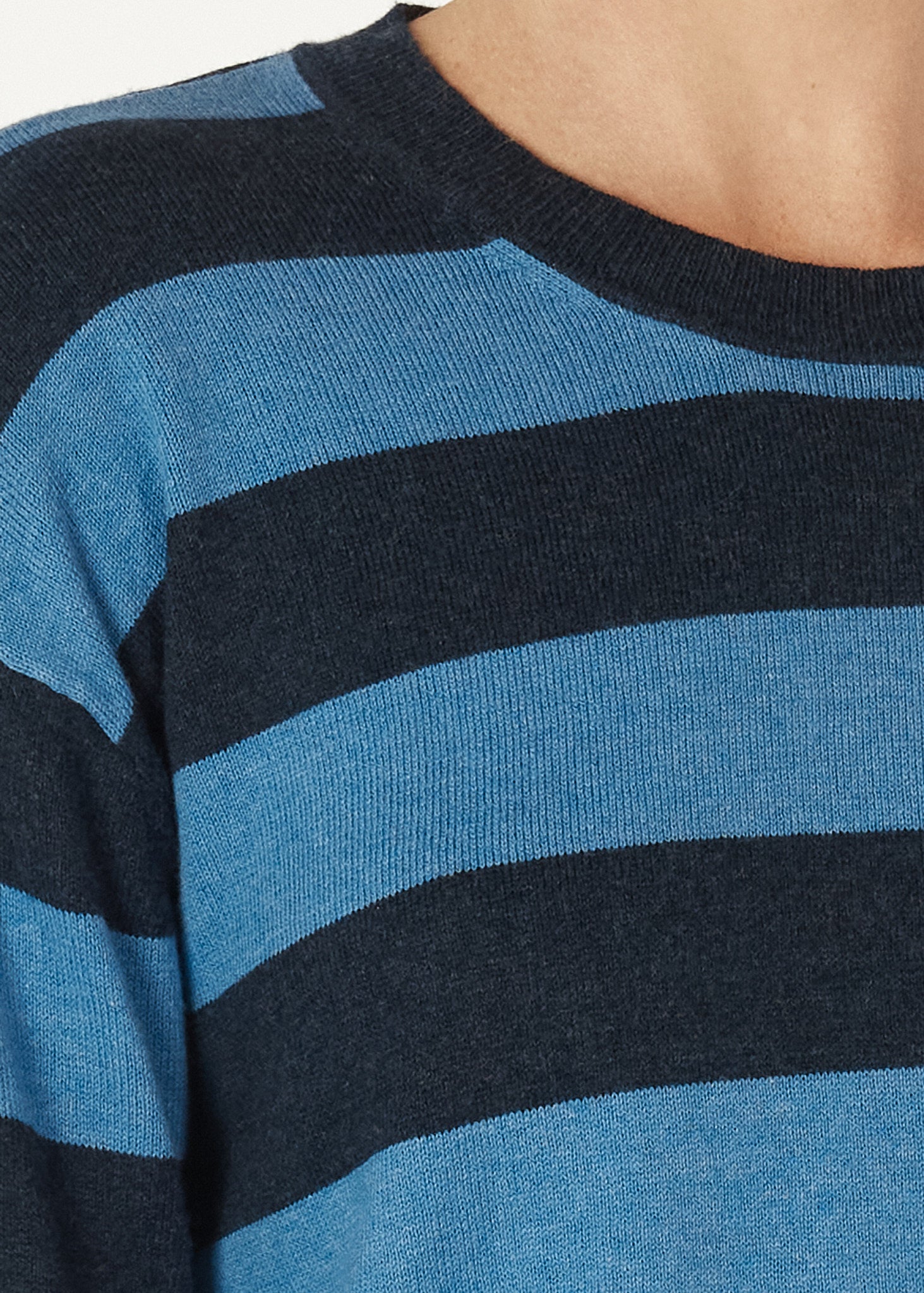 Block Stripe Crew - Denim