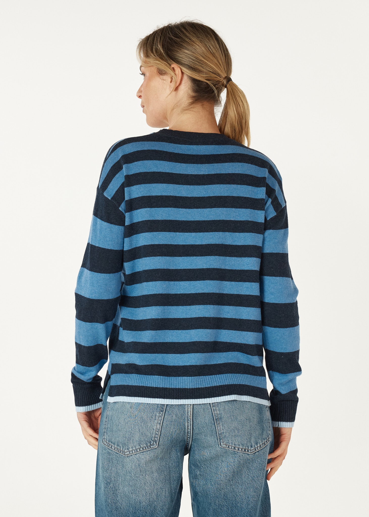 Block Stripe Crew - Denim