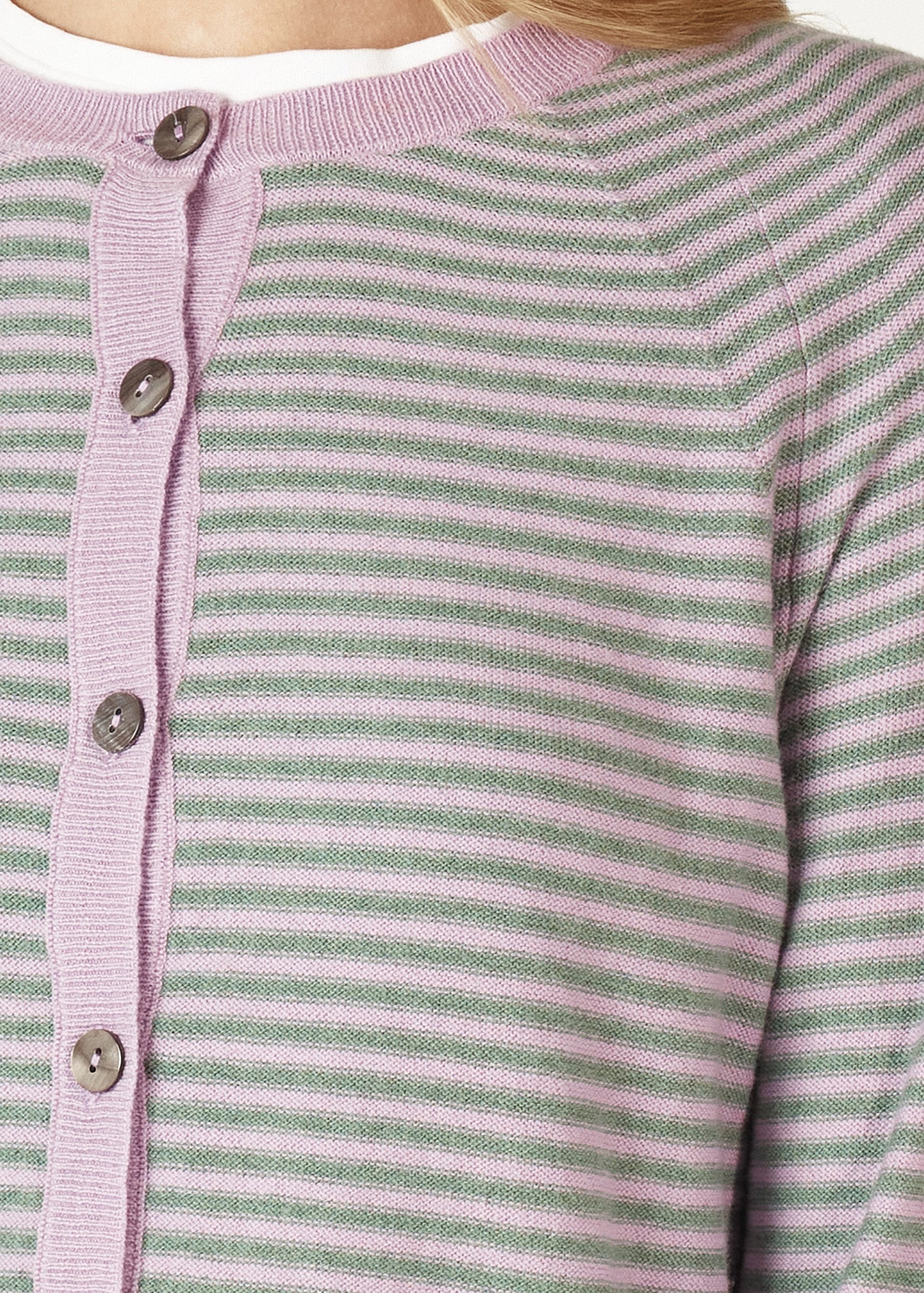 Essential Striped Cardigan - Lilac