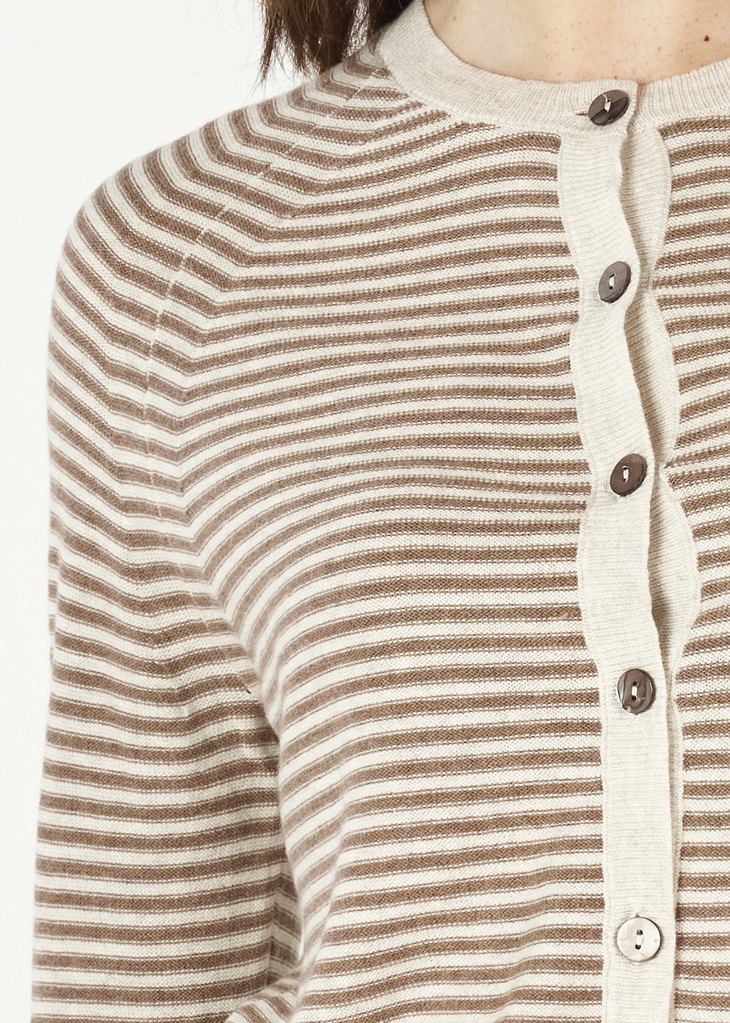 Essential Striped Cardigan - Light Oat