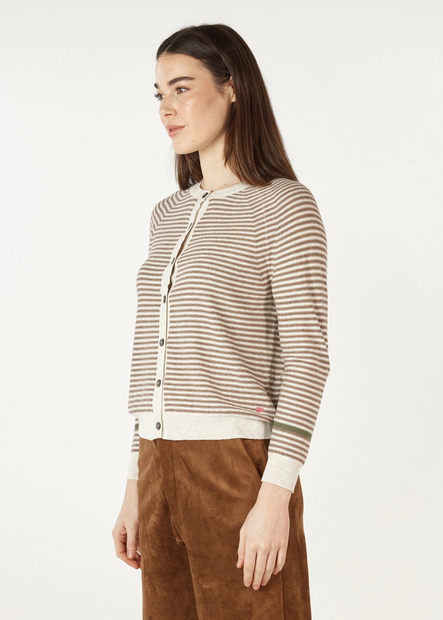 Essential Striped Cardigan - Light Oat