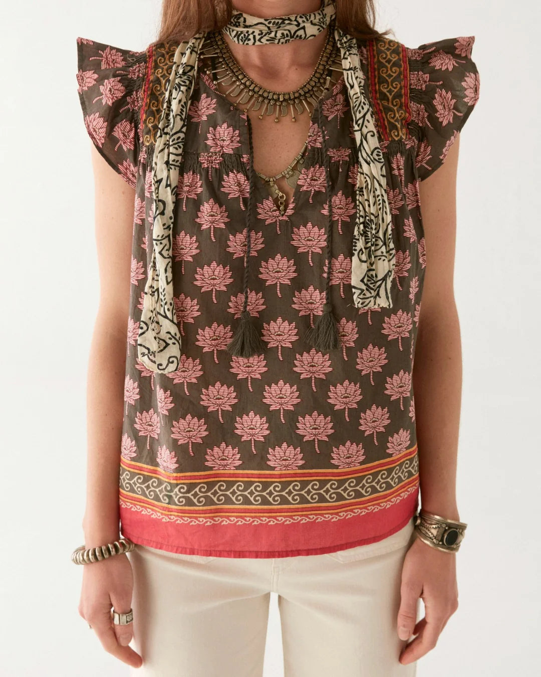 Charlize Blouse - Lotus Mondrian